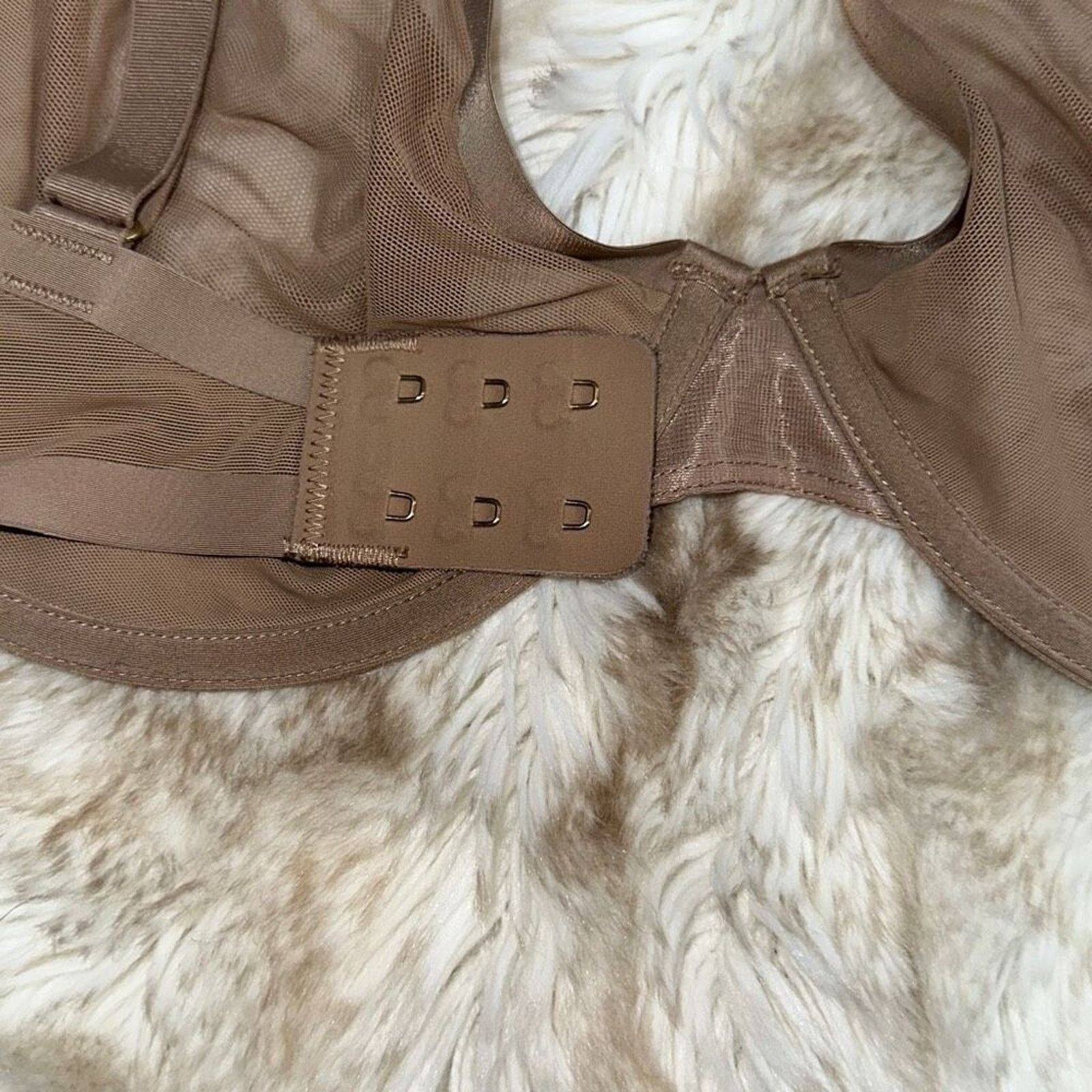 Other CUUP “The Plunge” Underwire Bra in Tan Mesh Print | Sz 32G Size ONE SIZE - 5 Thumbnail