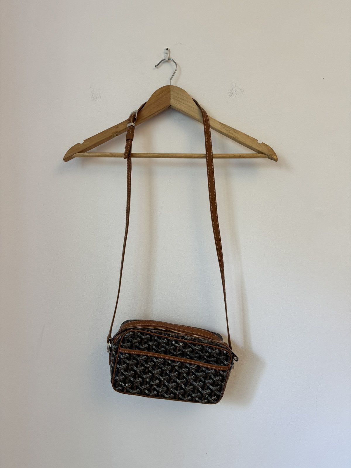 Goyard Black Tan Camera Bag, Men's