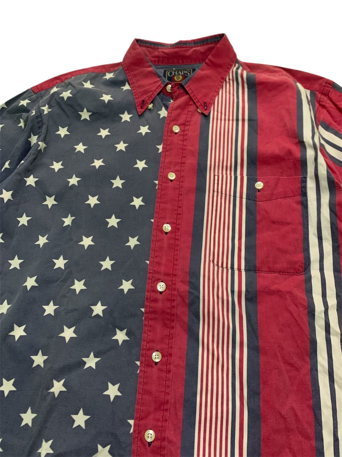 Chaps Ralph Lauren × Polo Ralph Lauren × Ralph Lauren 2000s Chaps Ralph Lauren American Flag Shirt Size US L / EU 52-54 / 3 - 3 Thumbnail