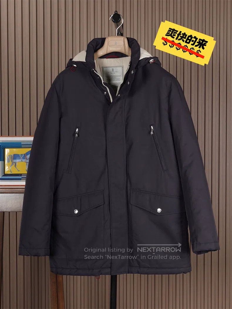 Brunello Cucinelli Brunello Cucinelli Hooded parka jacket with tech cotton pa Size US S / EU 44-46 / 1 - 1 Thumbnail