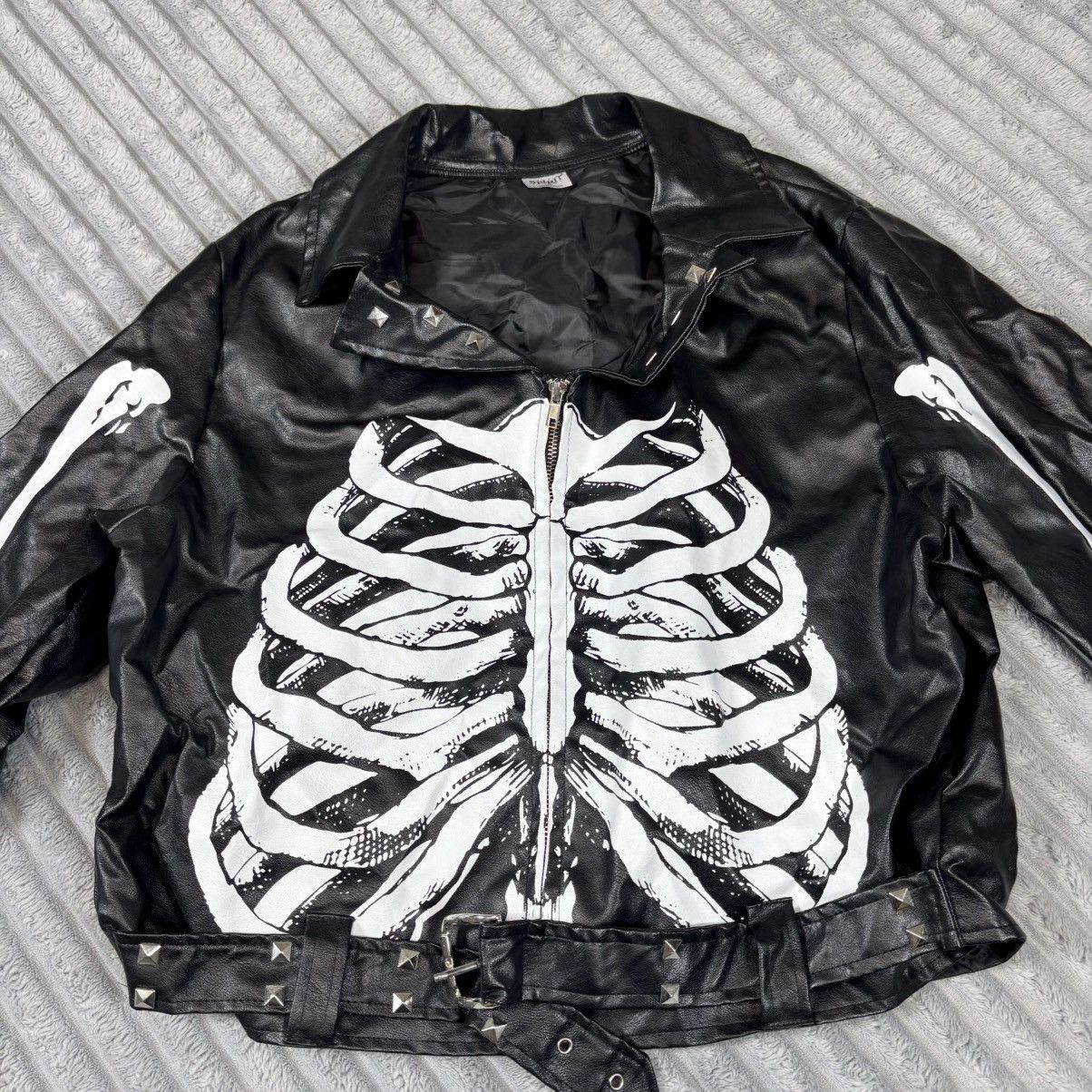 Other Spirit Halloween size XLarge Skeleton faux Leather Jacket Size XL / US 12-14 / IT 48-50 - 11 Thumbnail