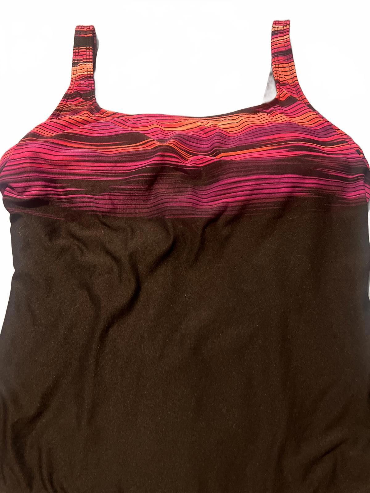 Charles Tyrwhitt TYR One-Piece Women's Swimsuit Black and Pink Striped Size ONE SIZE - 3 Thumbnail
