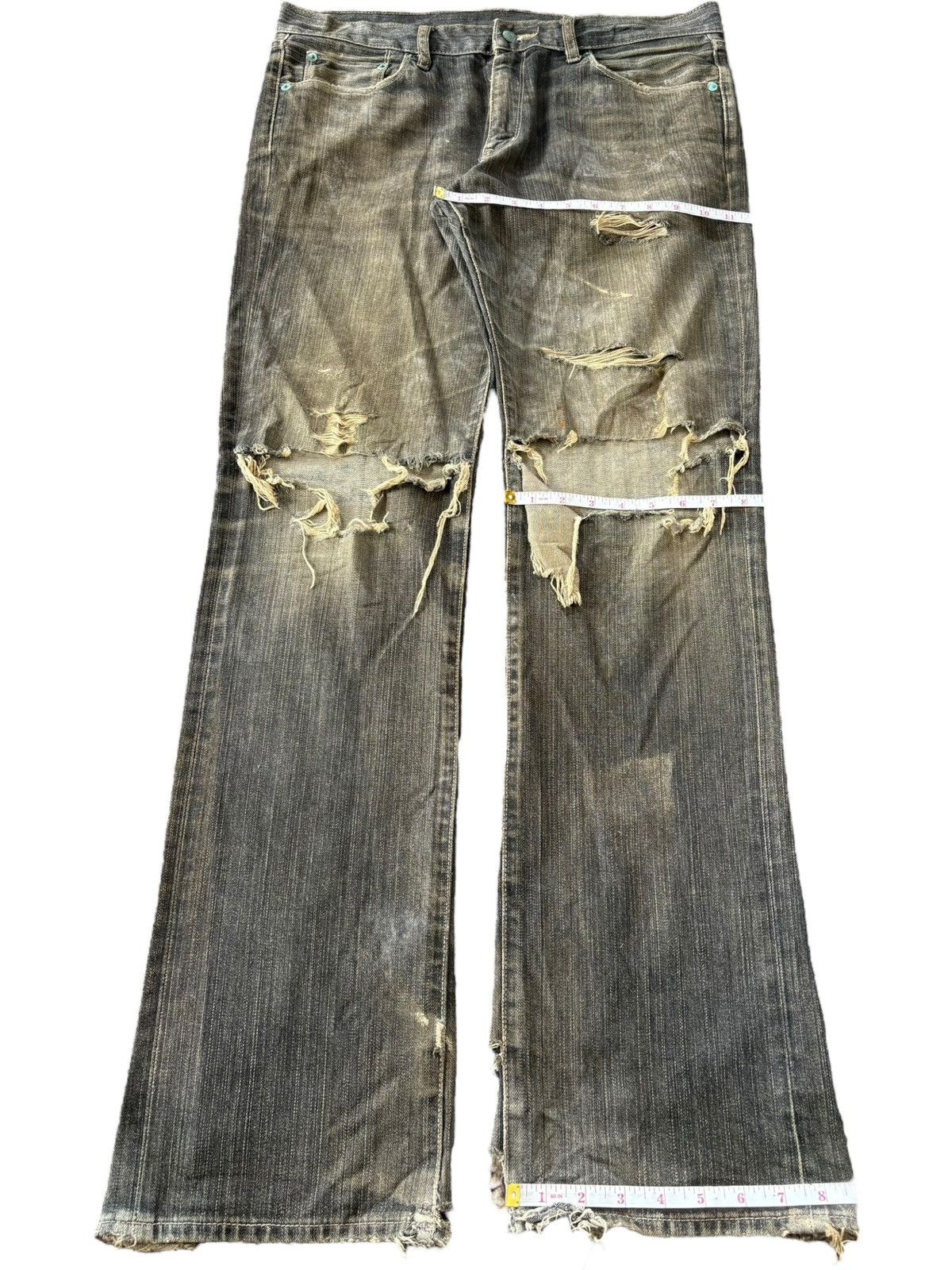 Uniqlo Vintage Japanese Uniqlo Mud Wash Distress Loose Jeans Size US 36 / EU 52 - 9 Thumbnail