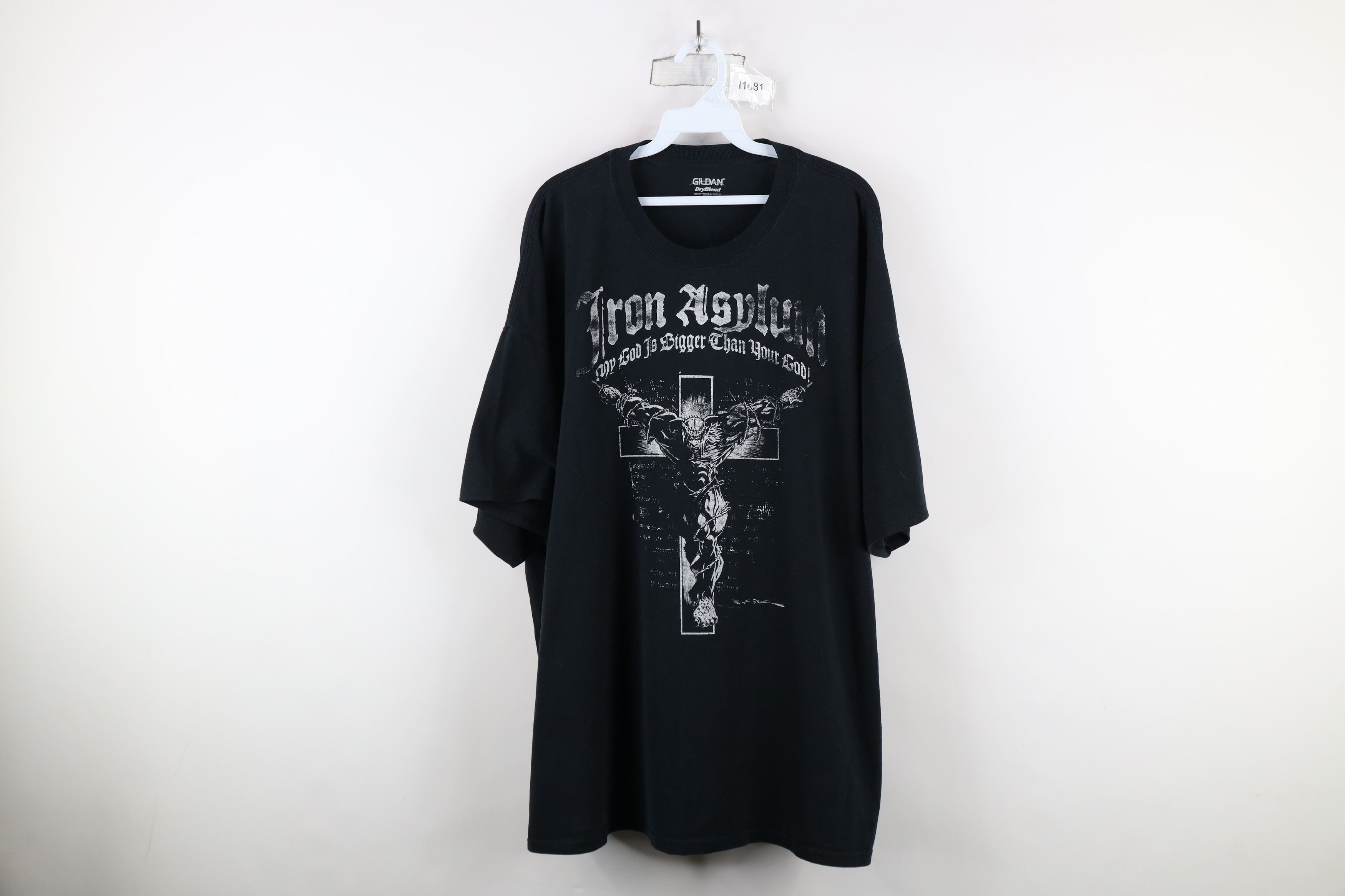 Vintage Vintage Streetwear Iron Asylum Fire Flames Gym Jesus T-Shirt Size US XXL / EU 58 / 5 - 1 Thumbnail