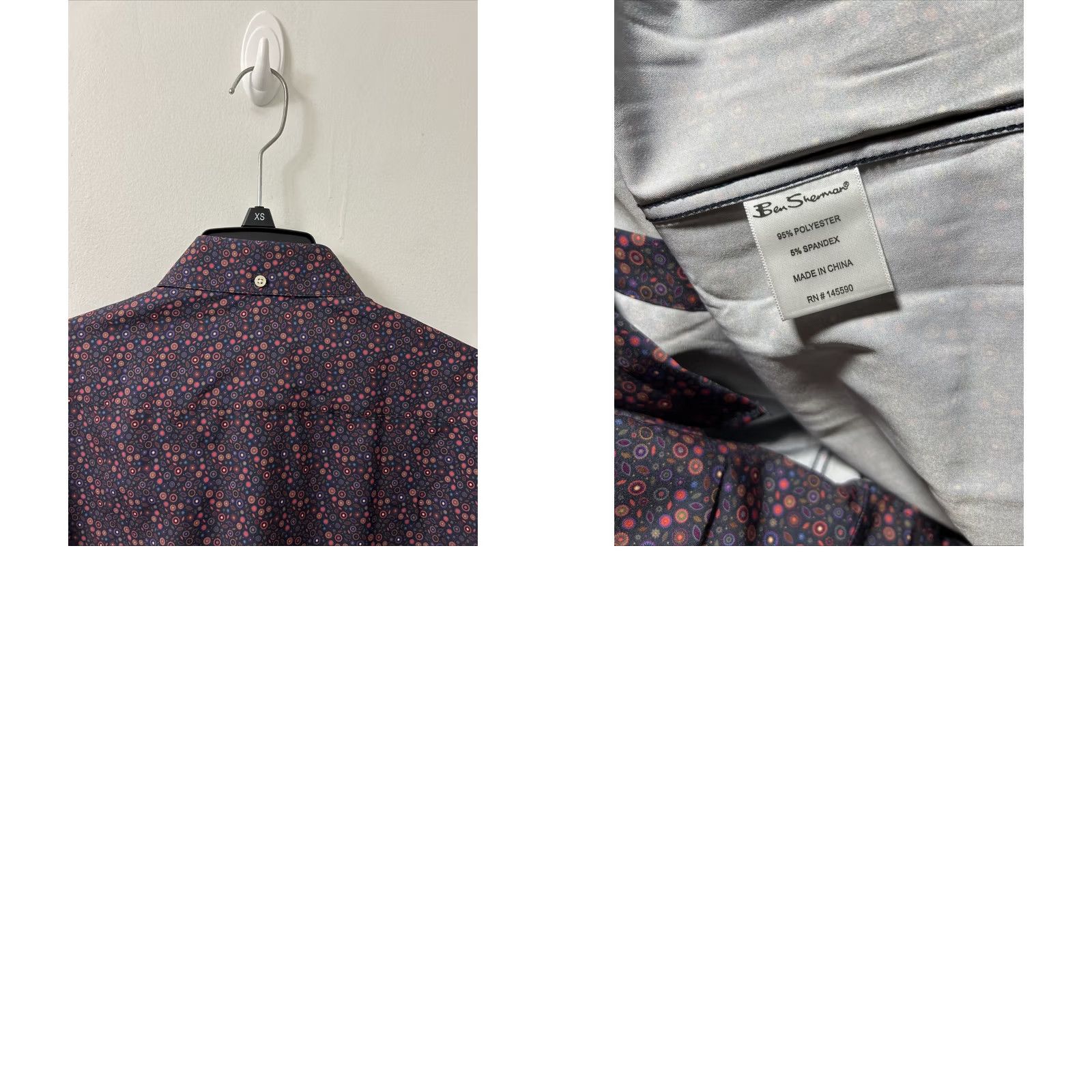 Ben Sherman Ben Sherman Slim Fit Button Down Shirt Mens Medium Black Floral L/S Slim Stretch Wrinkle Free Moisture Wicking Button-Up Pattern Floral Size US M / EU 48-50 / 2 - 9 Thumbnail