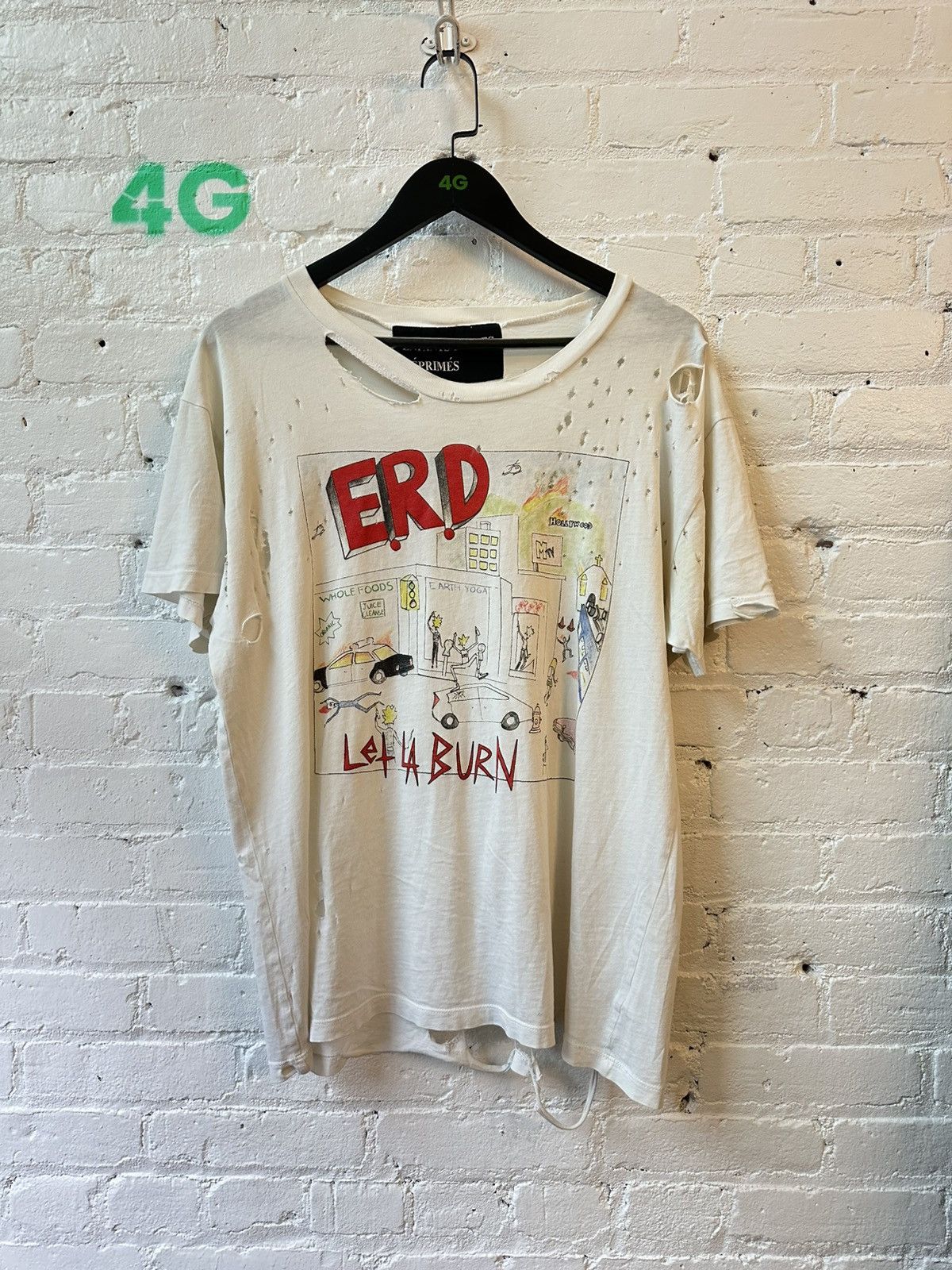 Pre-owned Enfants Riches Deprimes Erd Burn La Burn Thrashed Graphic T Size L