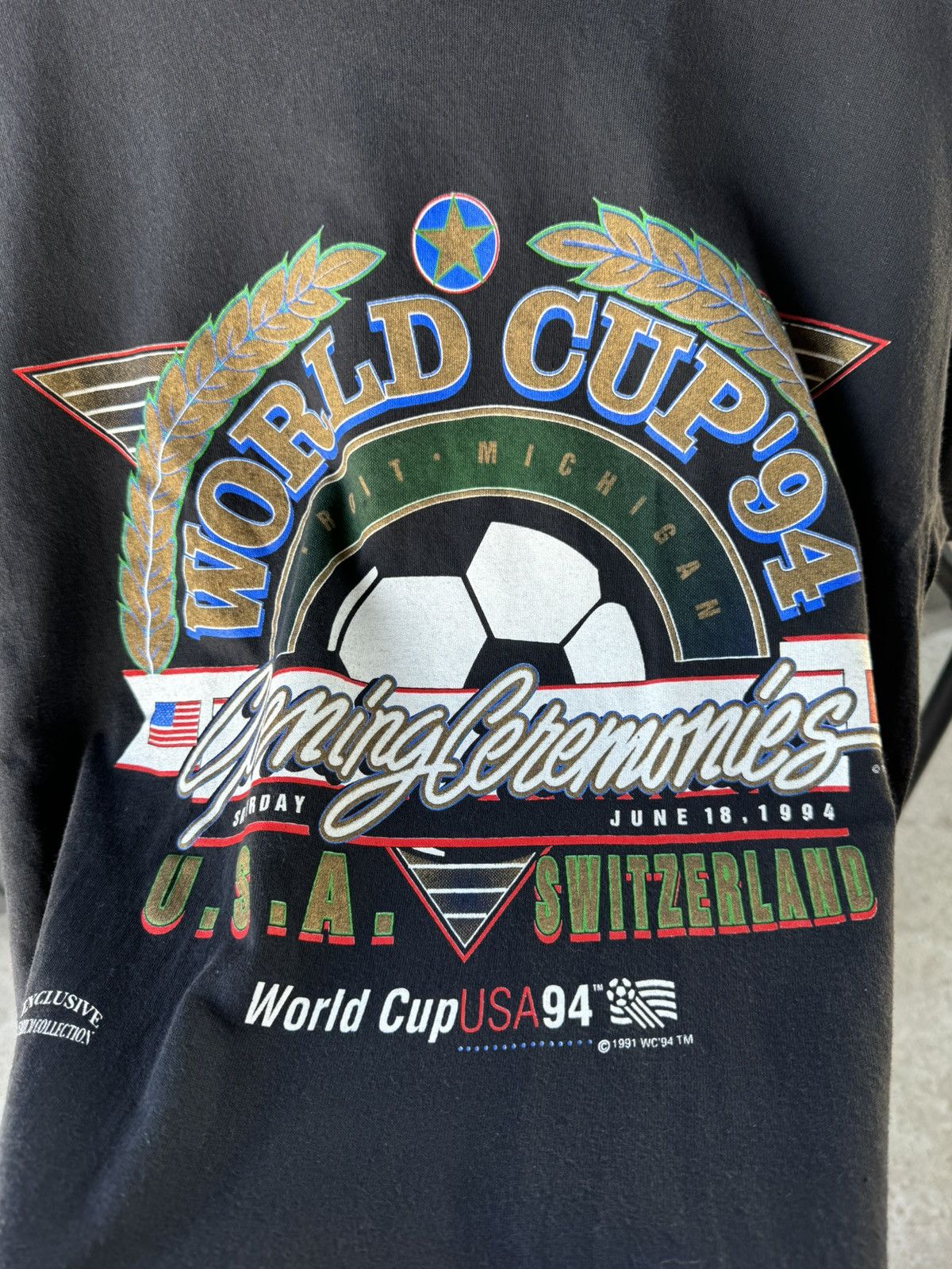 Vintage Vintage 1994 World Cup USA Trench T Shirt Switzerland Size US XL / EU 56 / 4 - 6 Thumbnail