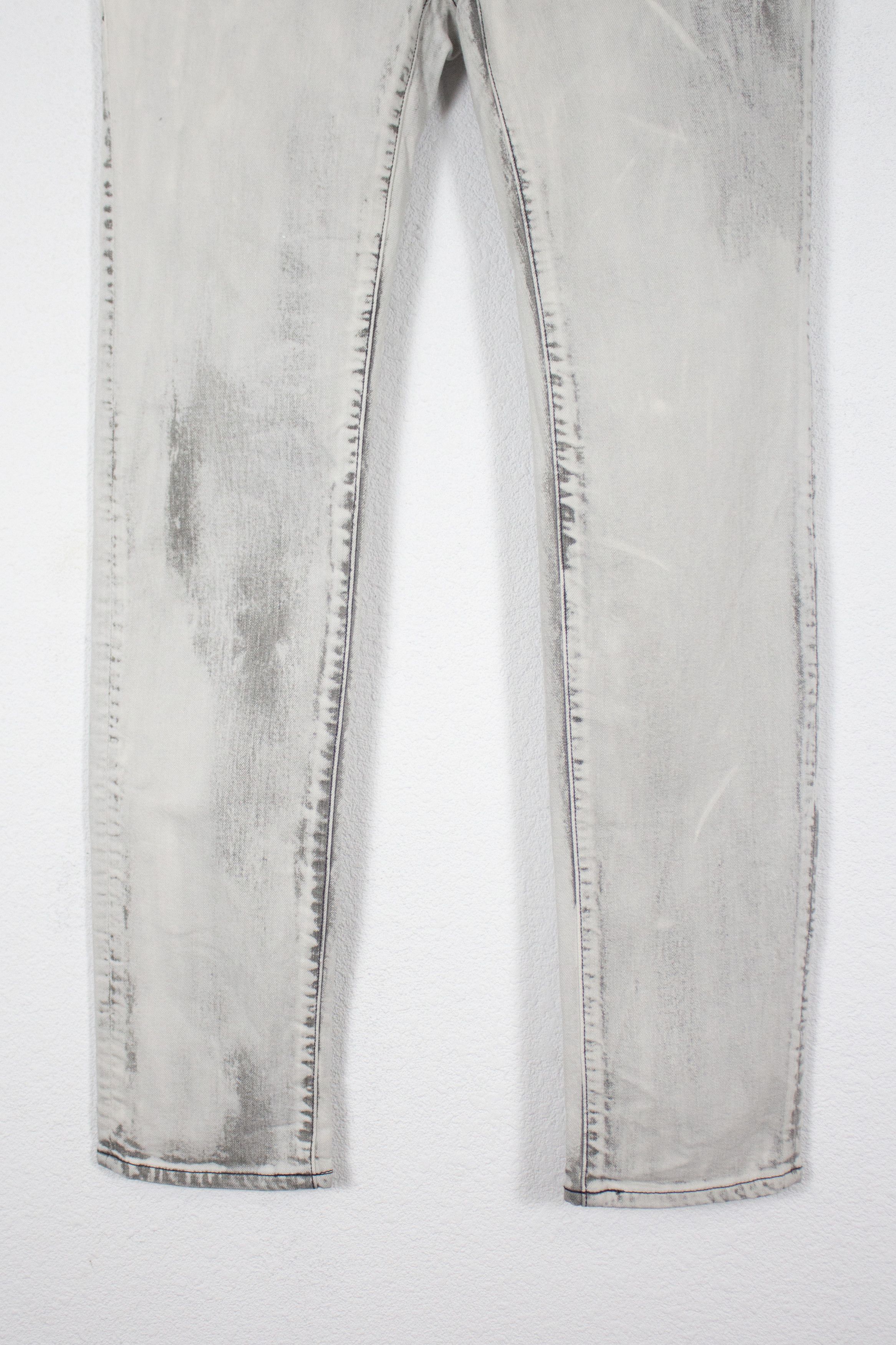 Balmain × Pierre Balmain Womens Balmain Bleach Acid Washed Avant Garde Jeans Y2K Size 26" / US 2 / IT 38 - 3 Thumbnail