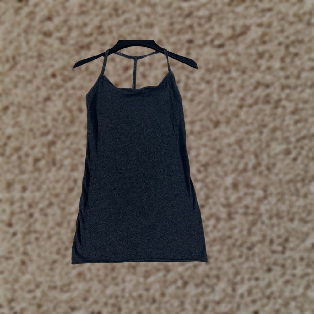 Lululemon Shirt Women 6 Gray Tank Built In Bra Gym Run Yoga Workout reading