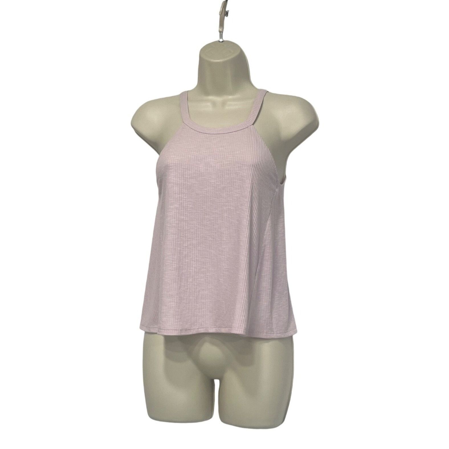 Other Freshman women's Halter Neckline Ribed Swing Tank Top, Lilac Size S / US 4 / IT 40 - 2 Thumbnail