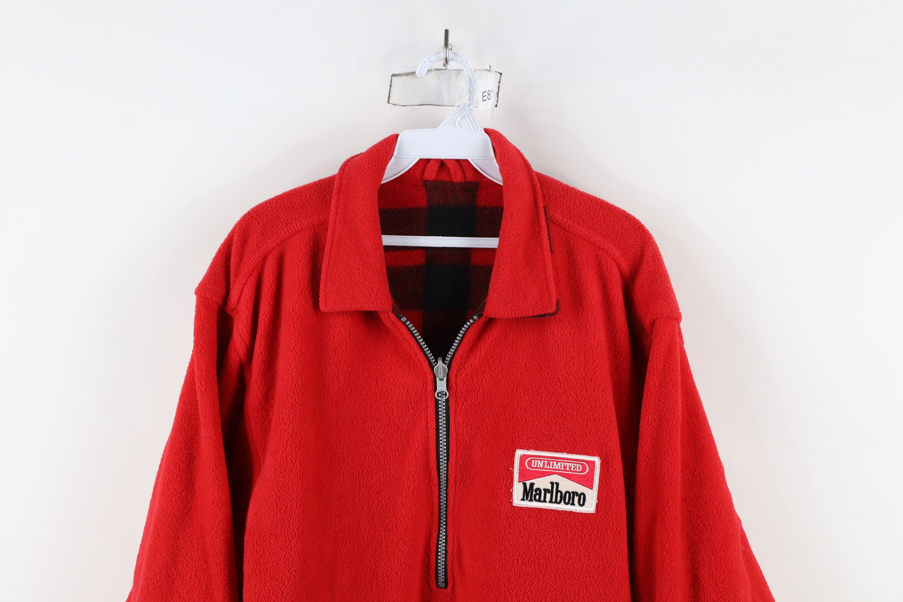 Marlboro × Vintage Vintage 90s Marlboro Reversible Half Zip Fleece Sweater Red Size US S / EU 44-46 / 1 - 2 Thumbnail