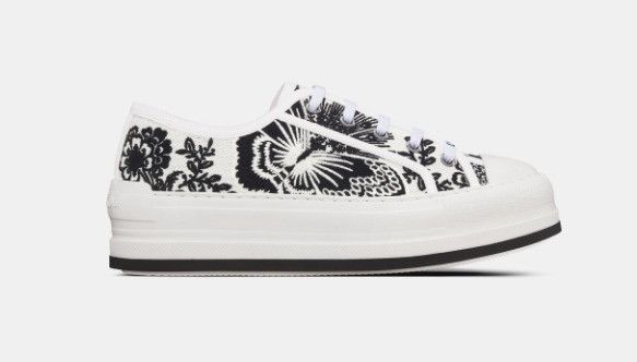 Dior o1w1db11224 Embroidered Cotton Platform Sneakers Size US 12 / IT 42 - 1 Thumbnail