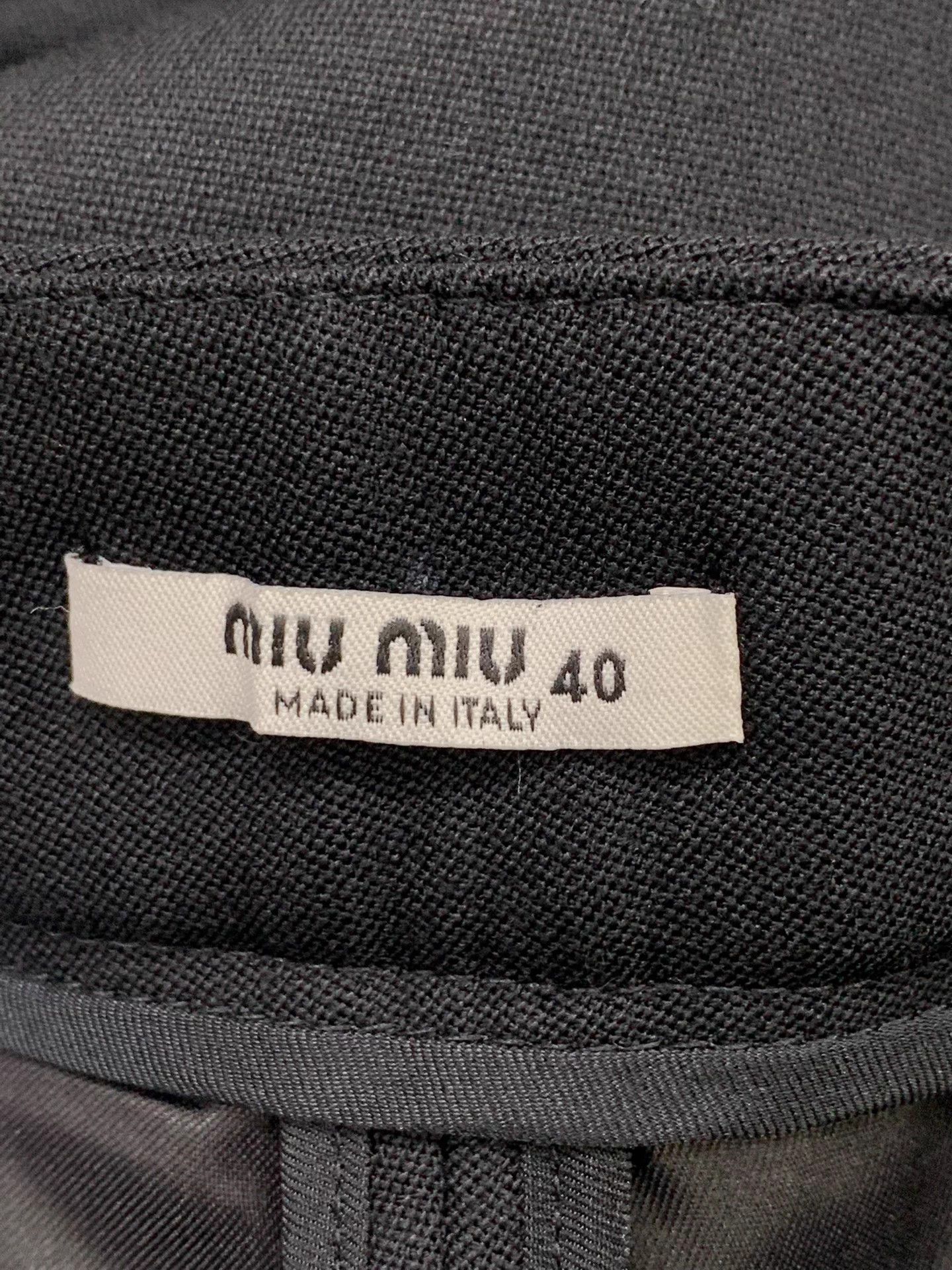 Miu Miu MIU MIU Black Bow Wide-Leg Pants Size 40 Size 27" / US 4 / IT 40 - 3 Thumbnail