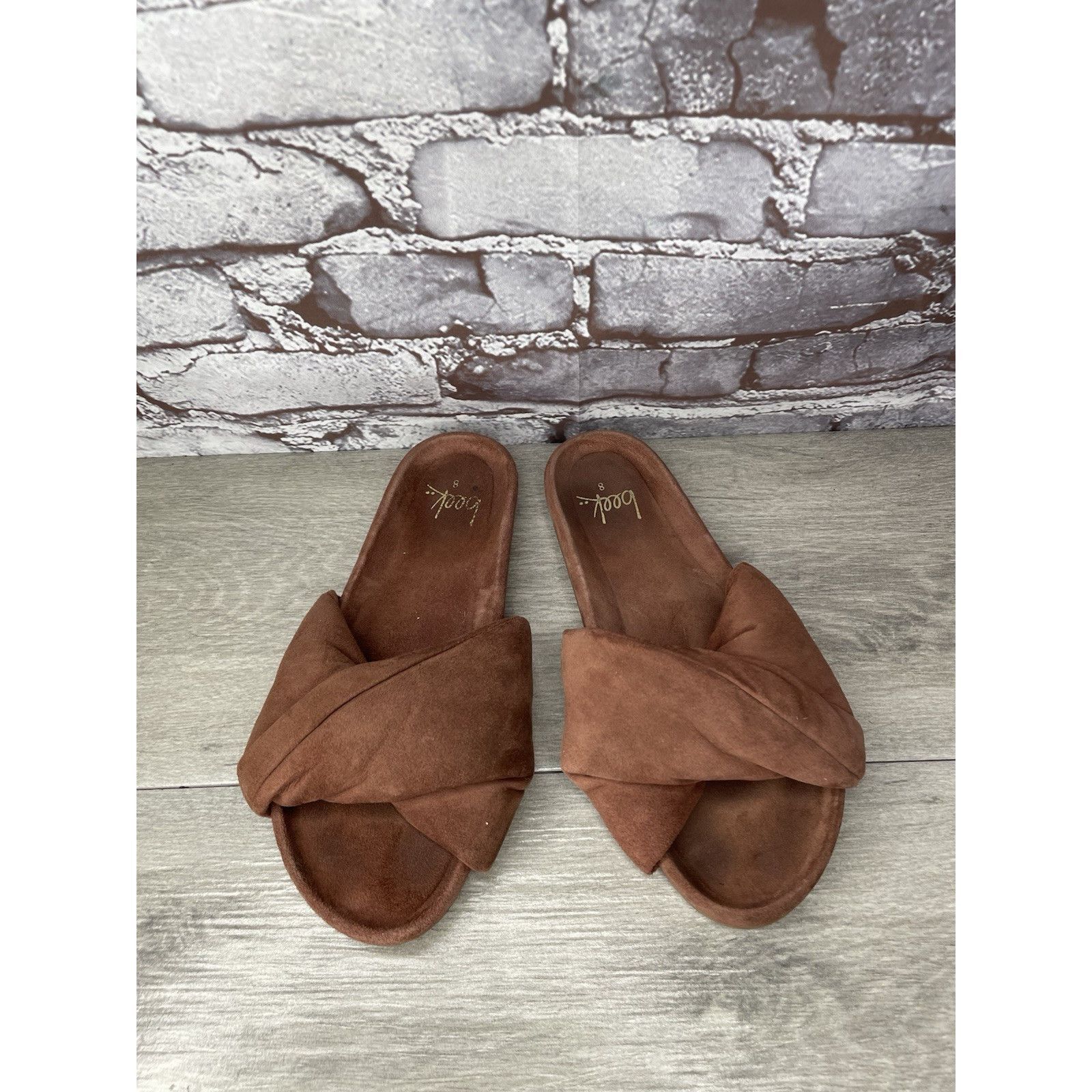 beek Beek Tesia Burnt Brown Suede Leather Slides Casual Sandals W Size US 8 / IT 38 - 2 Thumbnail