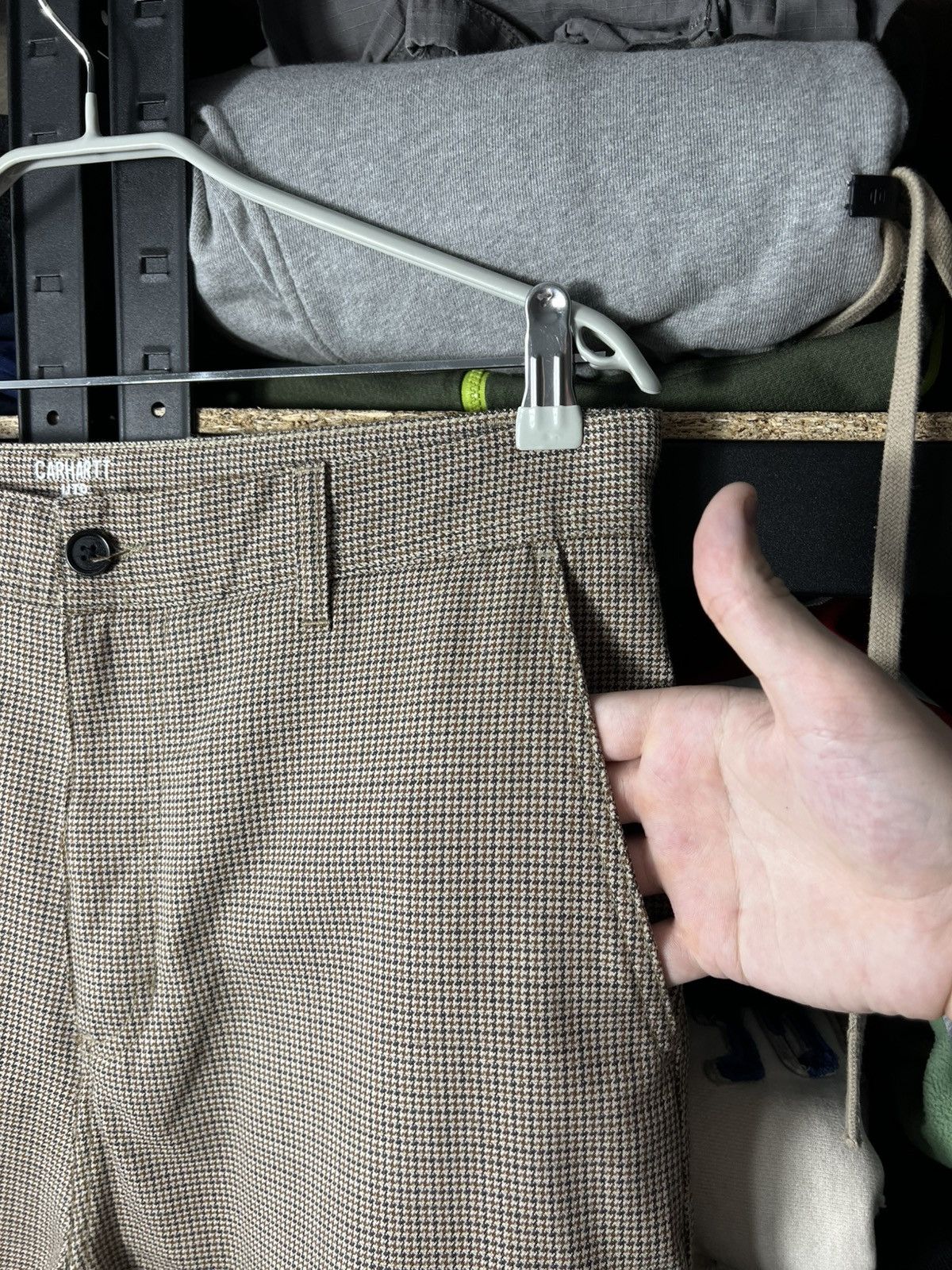 Carhartt Wip Carhartt WIP Menson Pant Wool Houndstooth Brown Size 32 Size US 32 / EU 48 - 12 Thumbnail