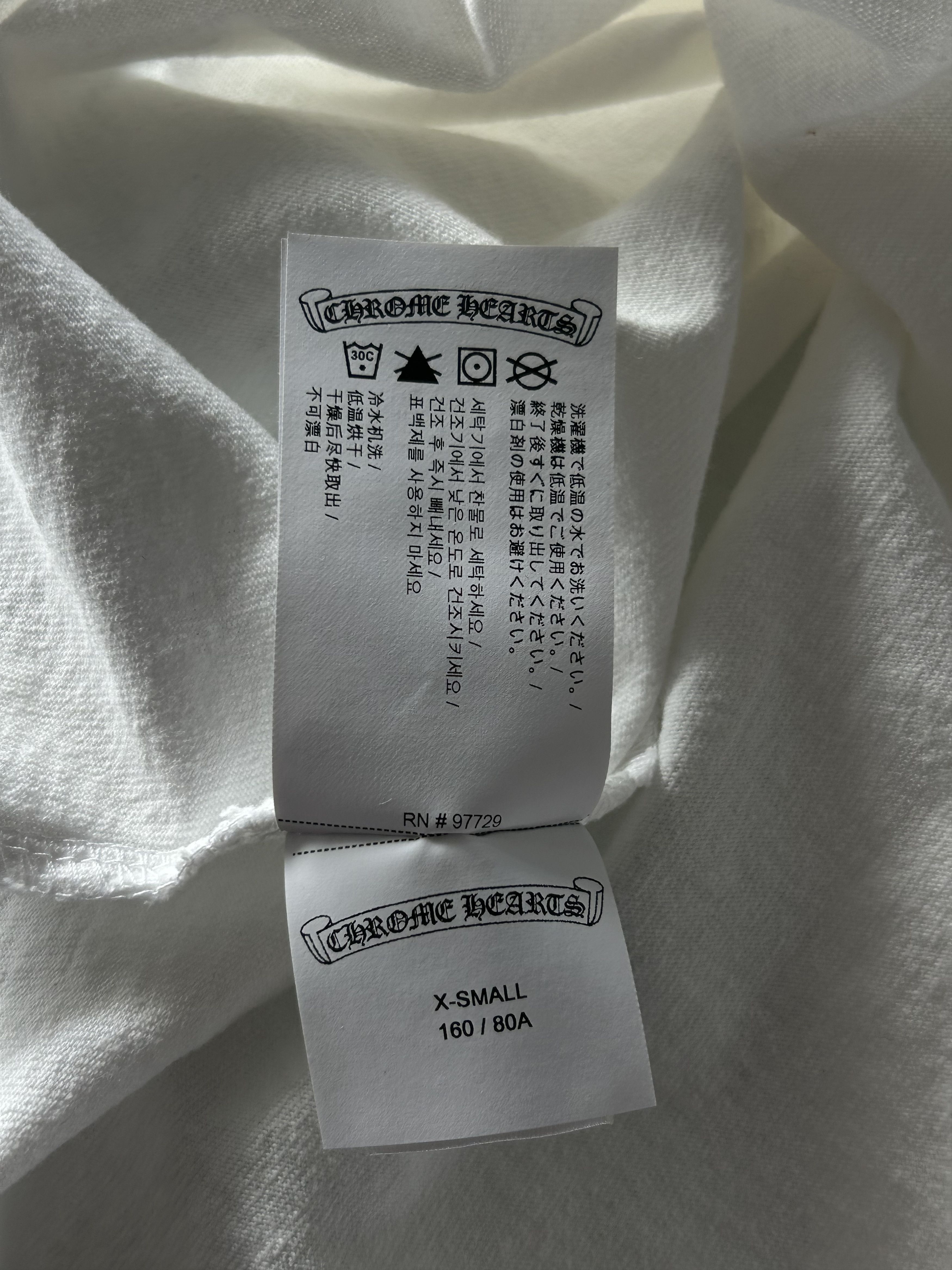 Chrome Hearts White & Black Embroidered Eyechart Logo Cropped T-Shirt Size US XS / EU 42 / 0 - 6 Thumbnail
