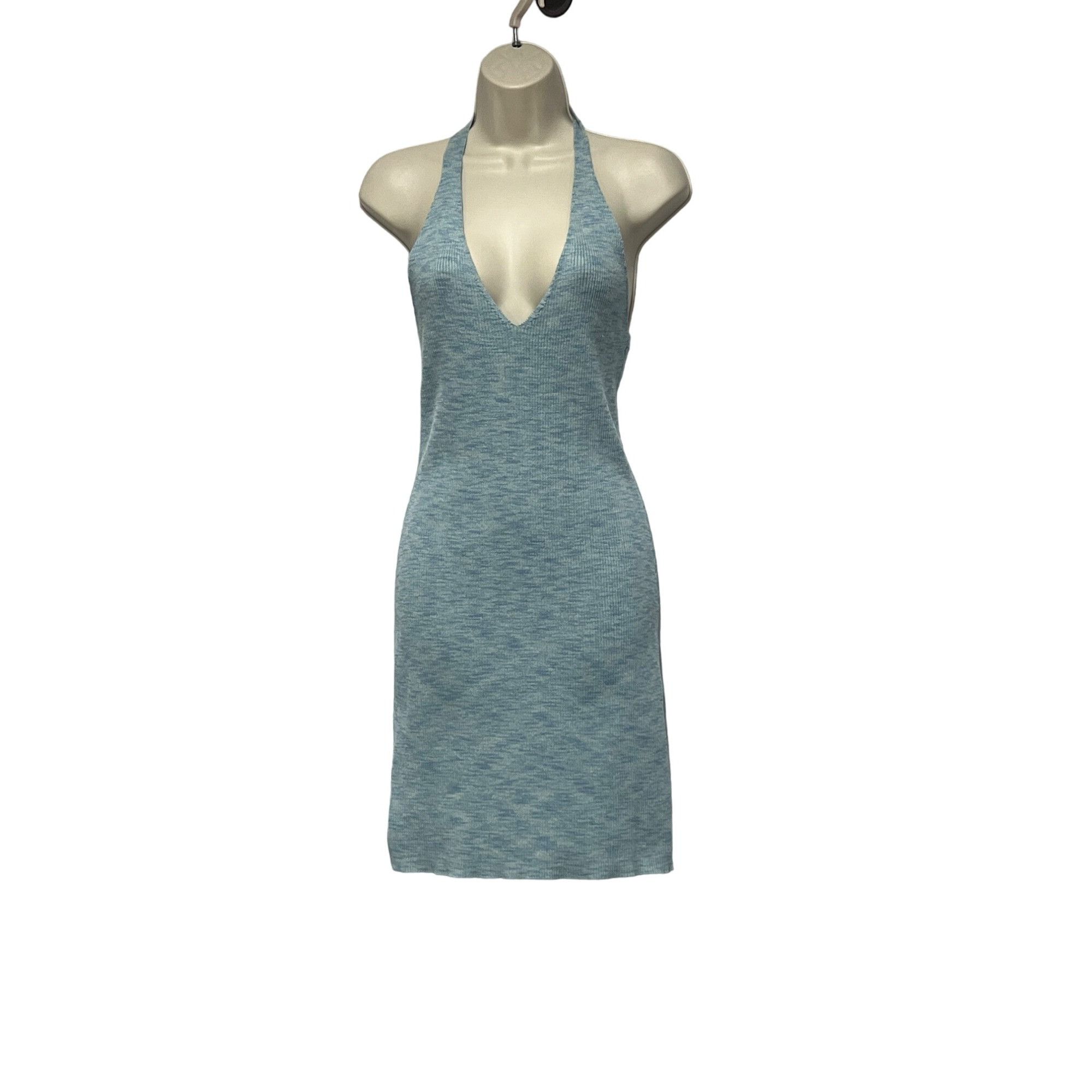 BP. BP Rib Halter Dress In Blue Spring Spacedye, Sz. L Size L / US 10 / IT 46 - 5 Thumbnail