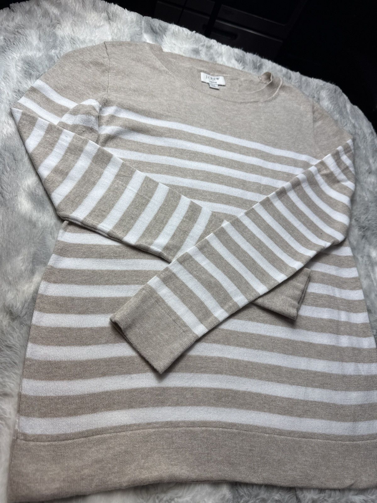 J.Crew Striped biege and white long sleeve shirt Size XS / US 0-2 / IT 36-38 - 2 Thumbnail