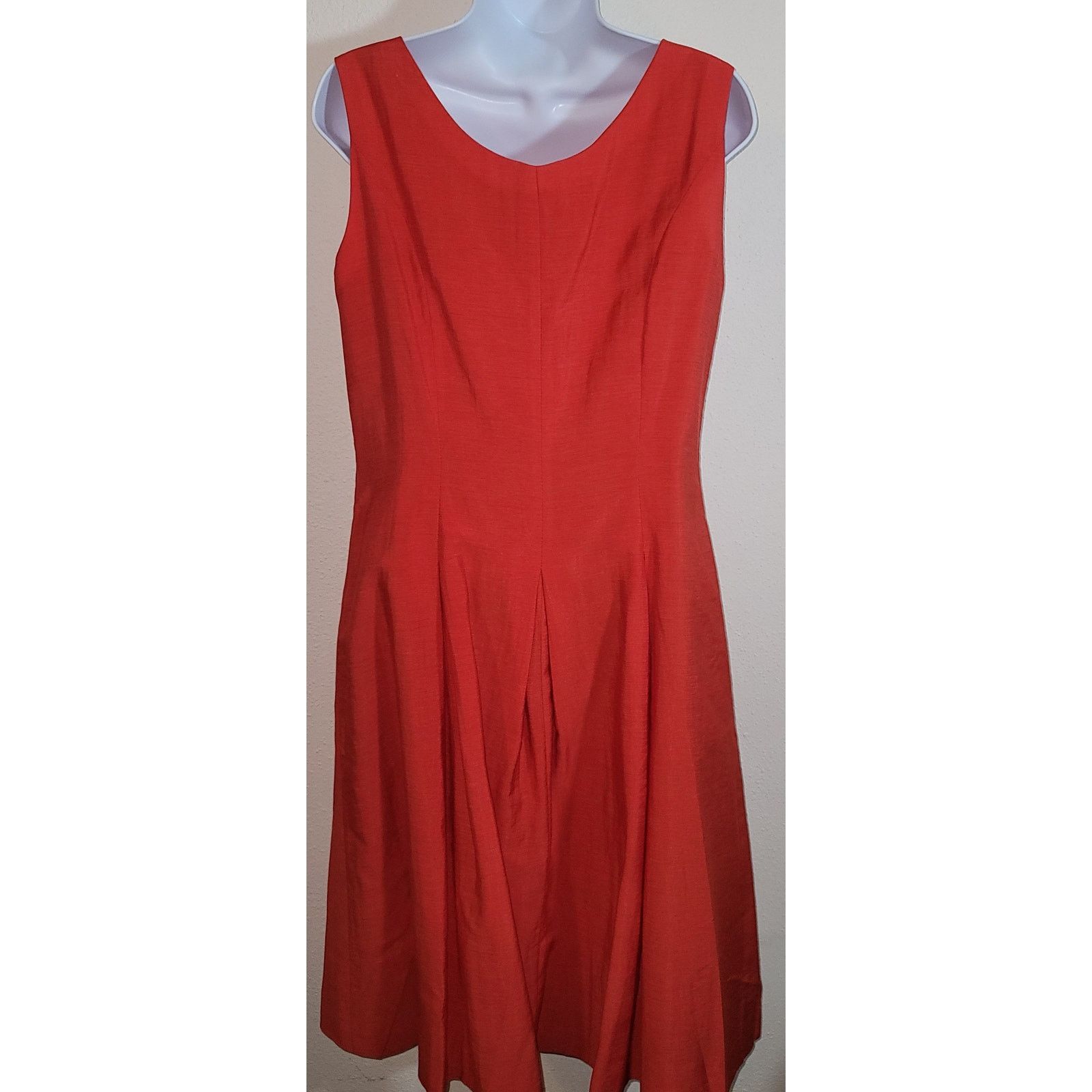 Coldwater Creek Coldwater Creek Orange V-Neck Midi Fit and Flare Dress 10 Size L / US 10 / IT 46 - 4 Thumbnail