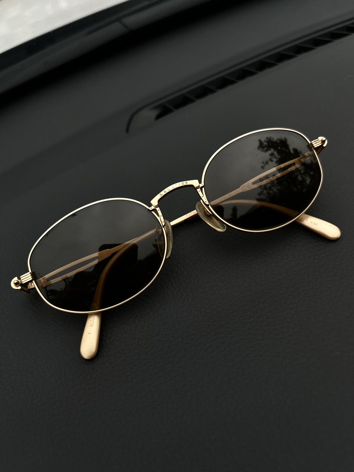 Jean Paul Gaultier 90s Jean Paul Gaultier Gold Sunglasses Size 30 - 2 Thumbnail