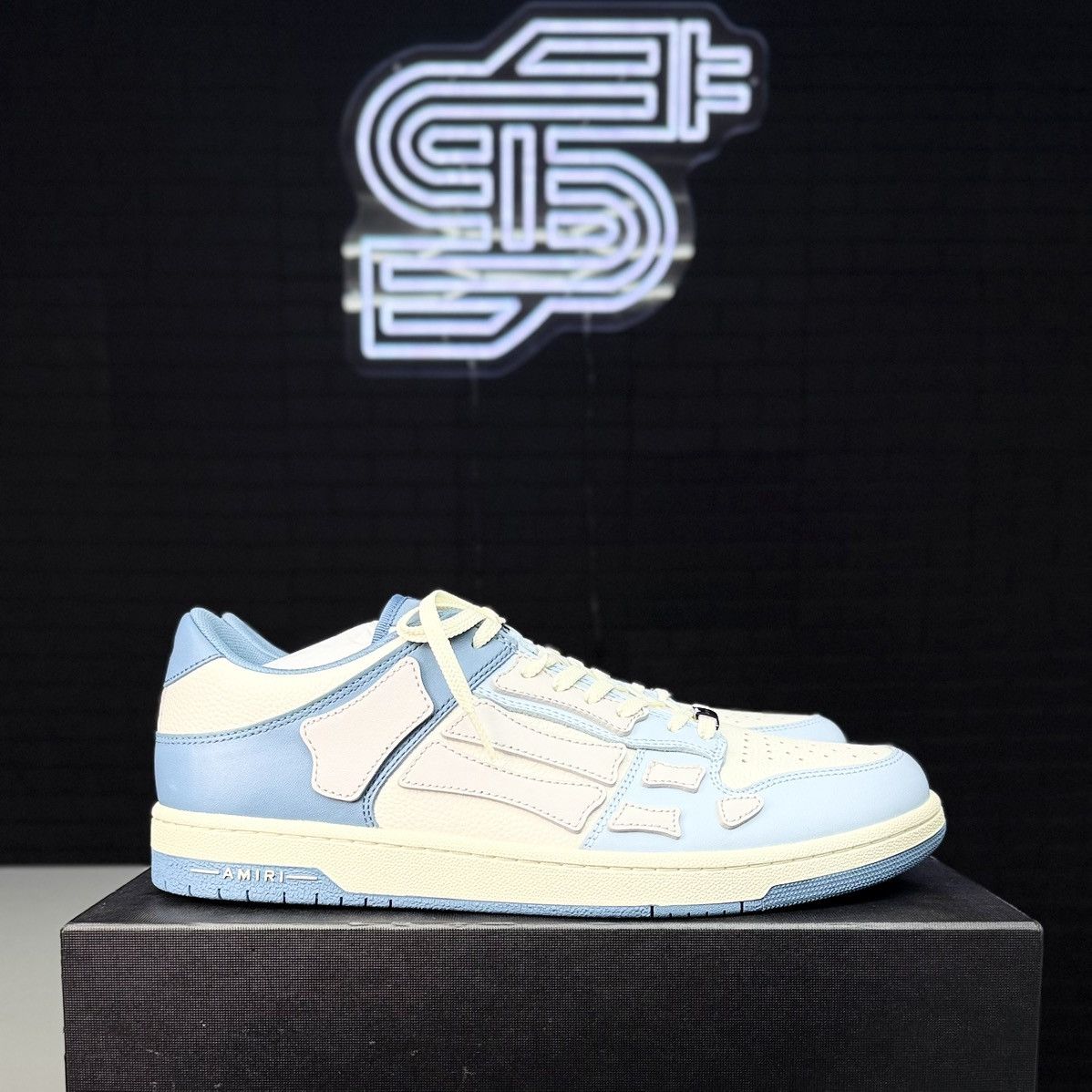 Amiri Amiri Skel-Top Low Blue/White/Blue Size US 14 / EU 47 - 2 Thumbnail