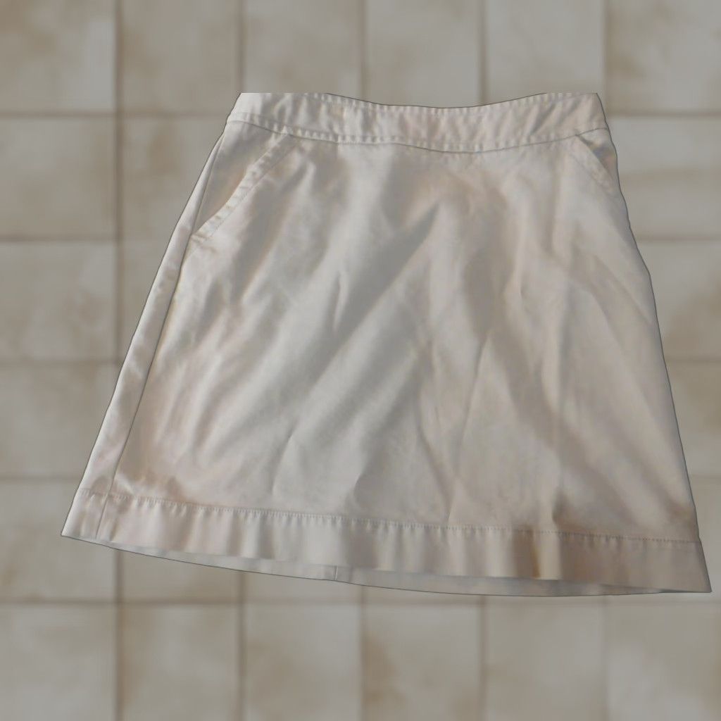 Banana Republic Banana Republic Skirt Womens 6P Petite Beige Zip A-Line Knee Length Stretch Pockets Casual natuur? Size 28" / US 6 / IT 42 - 1 Thumbnail