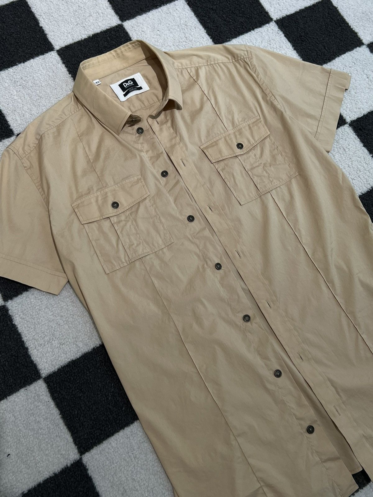 Dolce & Gabbana D&G Utility Dolce & Gabanna Beige Slim Shirt Size US L / EU 52-54 / 3 - 2 Thumbnail