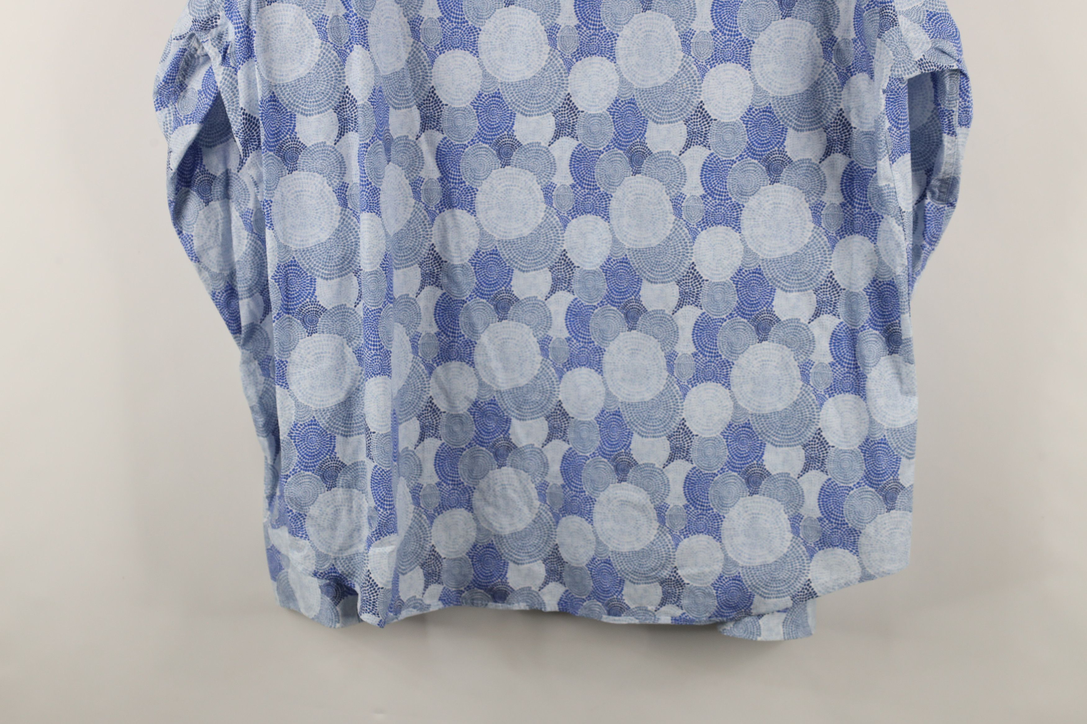 Vintage Bugatchi Uomo Abstract Circle Collared Button Shirt Blue Size US XXL / EU 58 / 5 - 12 Thumbnail