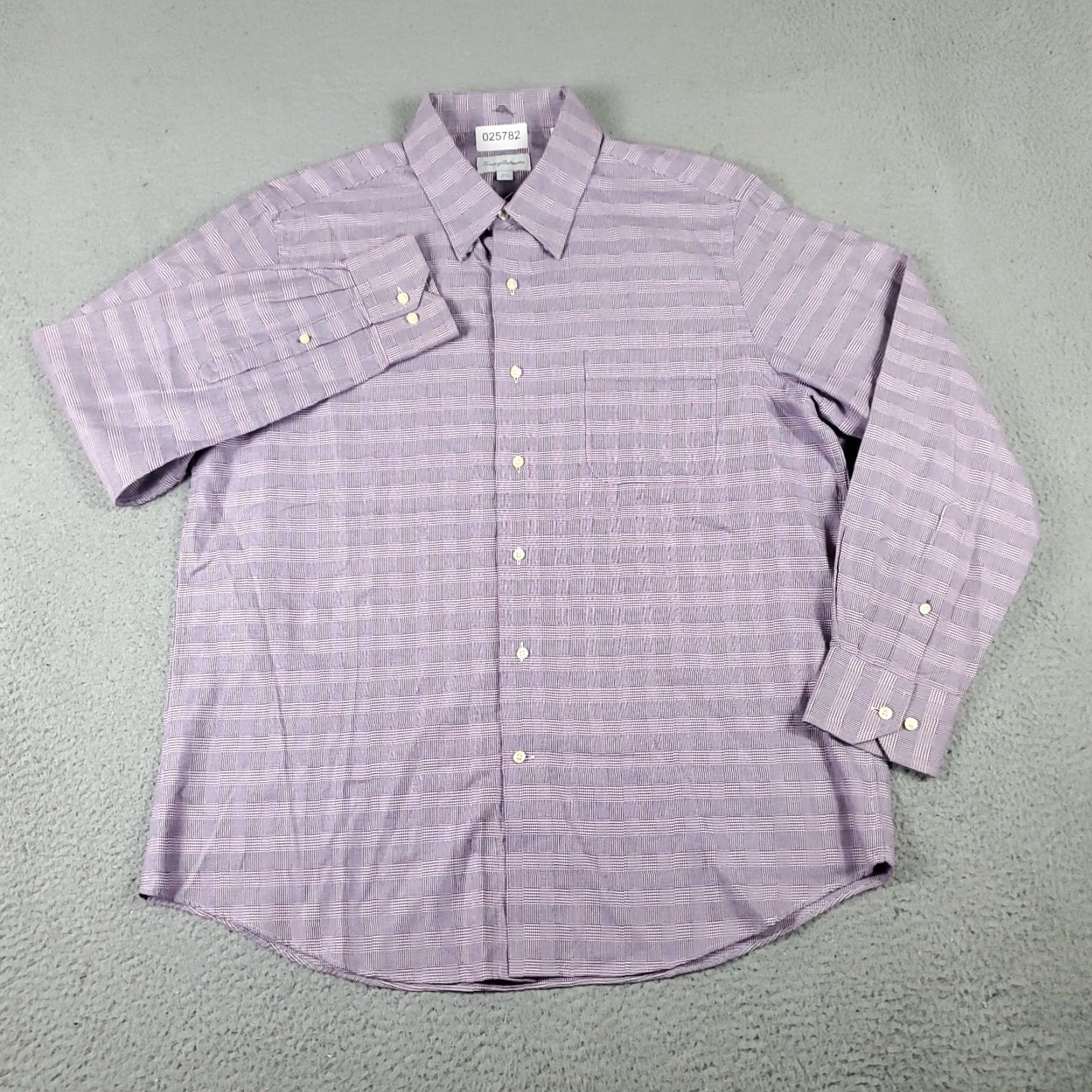 Tommy Bahama Tommy Bahama Dress Shirt Mens 16.5 Purple Plaid Long Sleeve Button Up Casual Workwear Size 42R - 2 Thumbnail