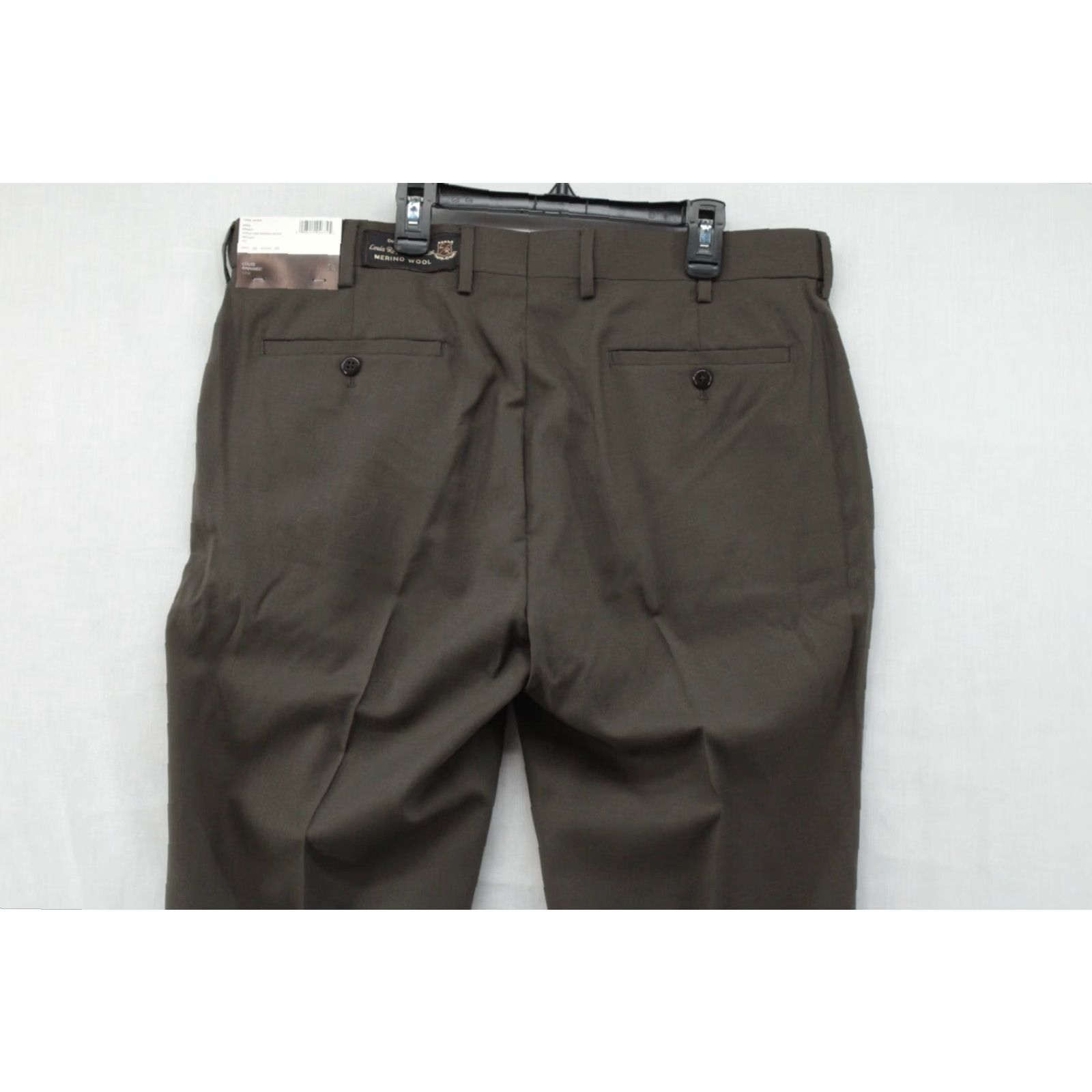 Vintage Louis Raphael Pants Mens 36 X 31 Pleated Cuffed Bark 100% Merino Wool NWT Tailored Dress Pants Men's Flat Front Pocket: Slash Vintage? No. Size US 36 / EU 52 - 6 Thumbnail