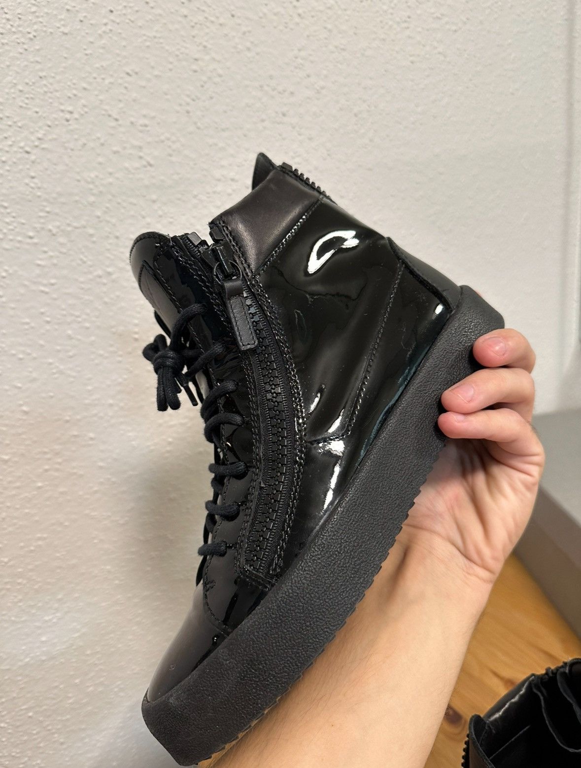 Giuseppe Zanotti Giuseppe Zanotti Patten Leather High Top Size US 7 / EU 40 - 8 Thumbnail