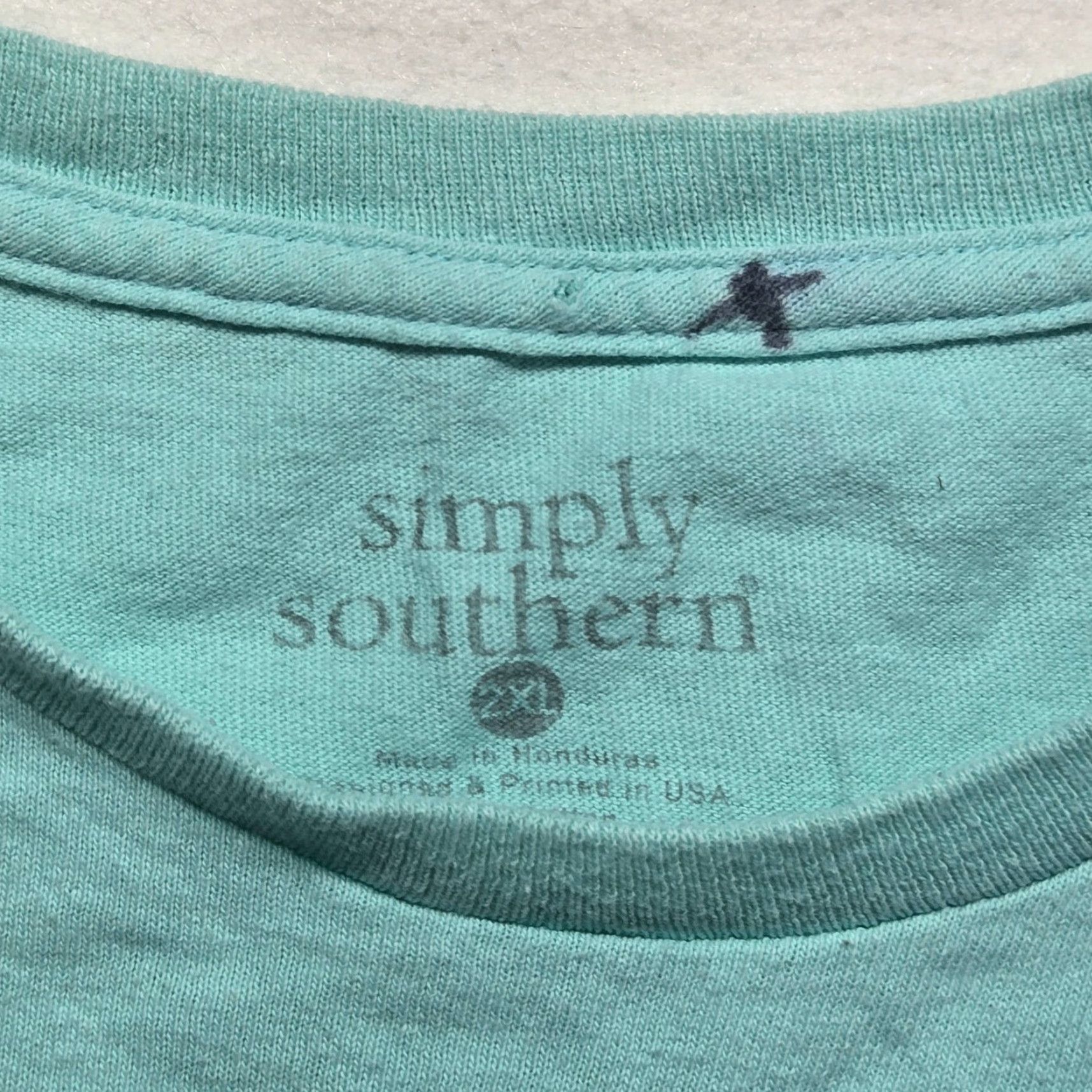 Vintage Simply Southern Shirt Blue Tee Adult Women's 2XL Blue 2XL Big Fan Softball Mom Classic Sports Lightweight Crew Neck Short Sleeve Cotton Knit Size XXL / US 16-18 / IT 52-54 - 4 Thumbnail