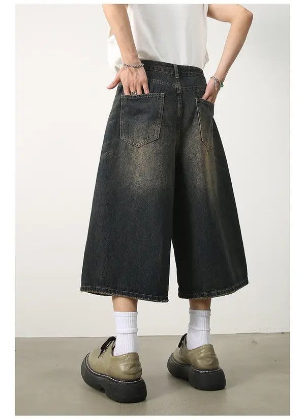 Japanese Brand Retro all-match loose distressed denim shorts Size US 32 / EU 48 - 5 Thumbnail