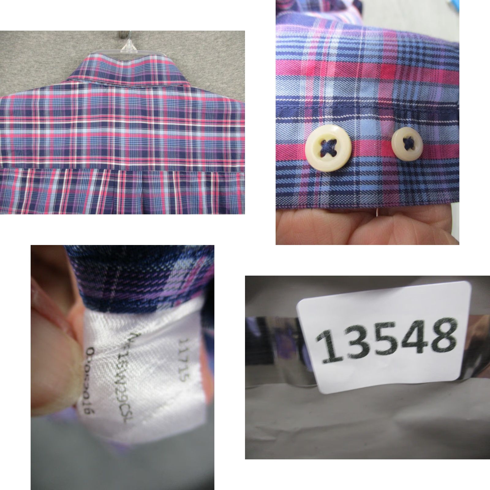 Peter Millar Peter Millar Dress Shirt Large Men Cotton Long Sleeve Blue Plaid Check Shirt Size 42R - 8 Thumbnail