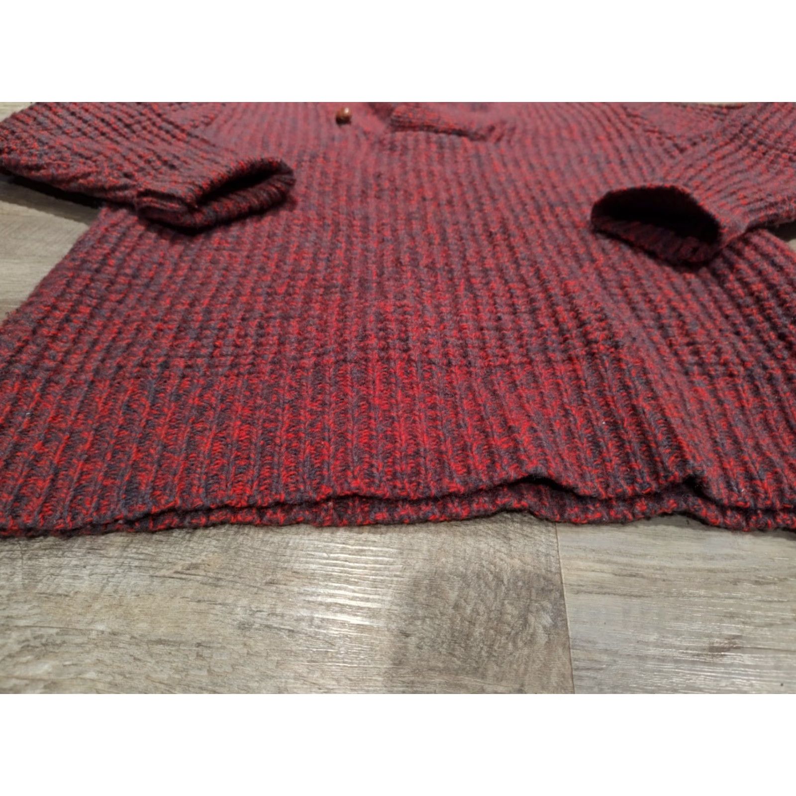 Vintage VINTAGE Woolrich Pullover Sweater Knit Wool Shawl Collar Waffle Knit M Red Mens 90s Preppy Size US M / EU 48-50 / 2 - 2 Thumbnail
