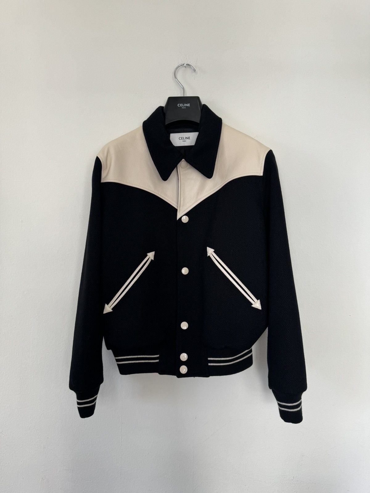 CELINE JACK TEDDY JACKET IN ARMORED WOOL BLACK 44