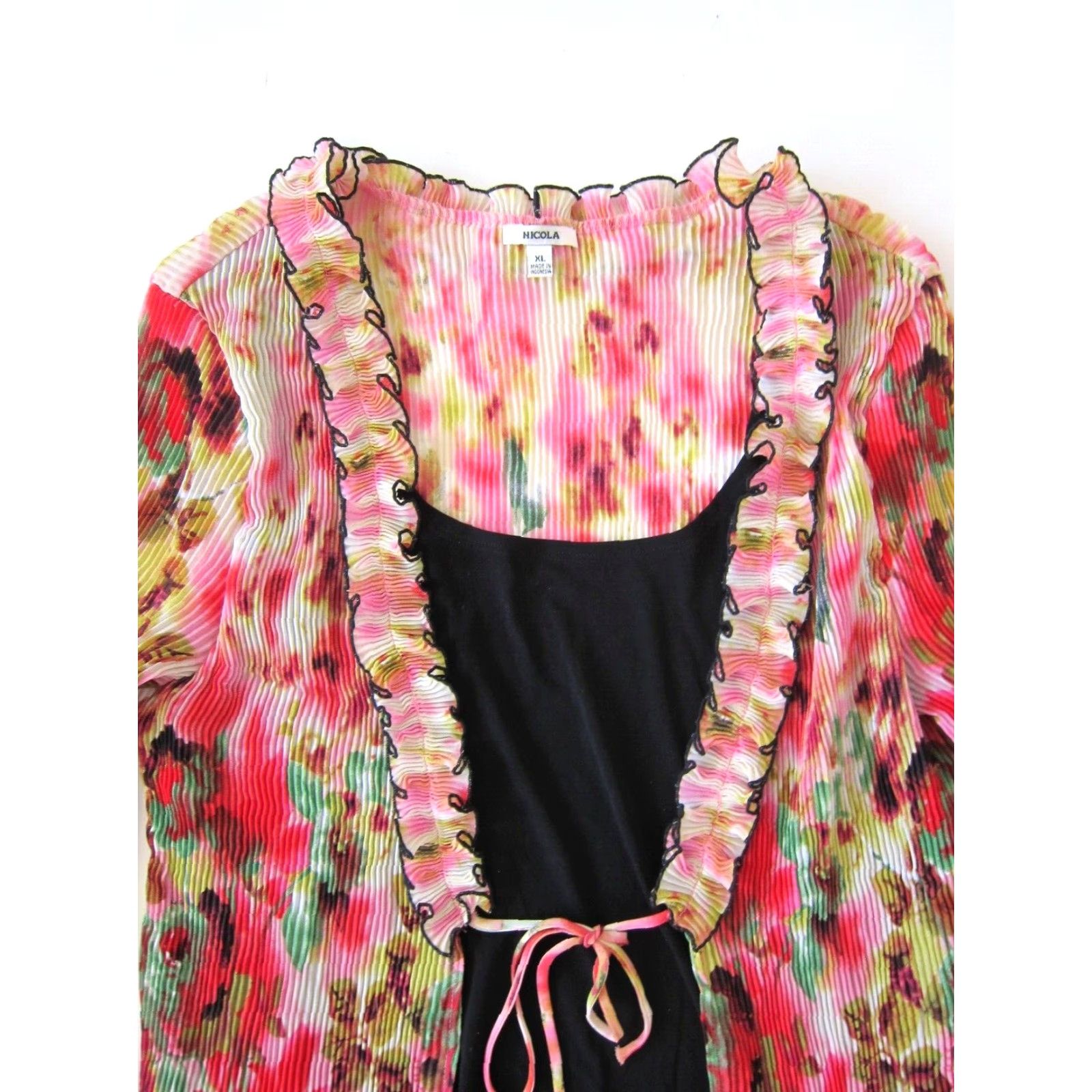Vintage VINTAGE Nicola Blouse Tunic Cardigan Pink Floral 3/4 Sleeve XL Womens Nike Size XL / US 12-14 / IT 48-50 - 7 Thumbnail