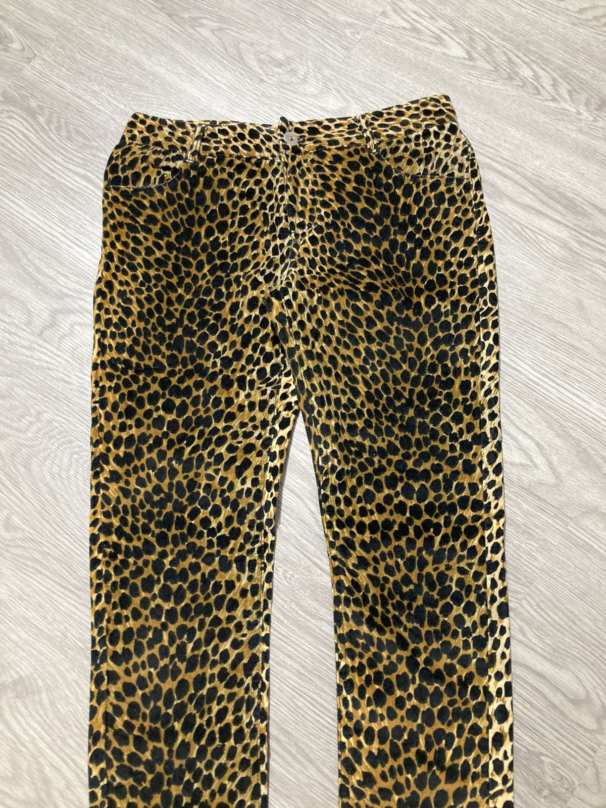 Japanese Brand 2000s Loaf Leopard Motif Waxed Slim Fit Pants Lgb Size US 28 / EU 44 - 2 Thumbnail