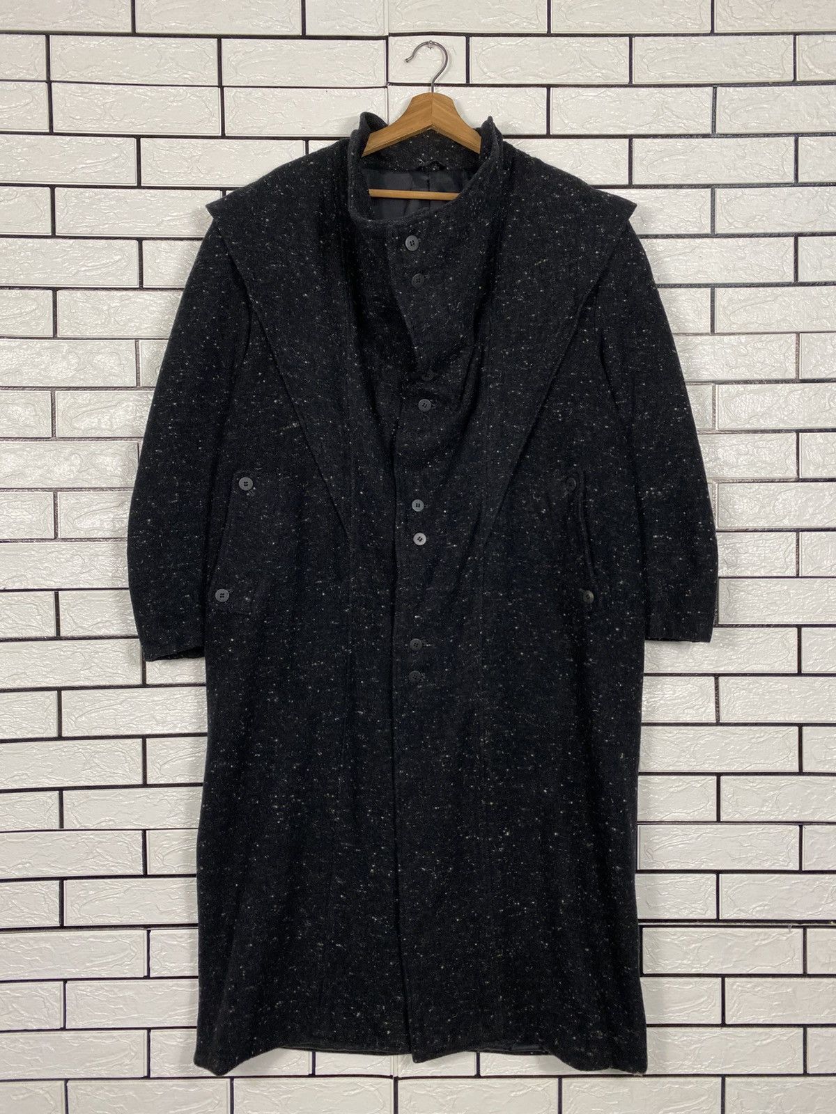 Issey Miyake 📌Vintage Overcoat Wool Long Double Breast Time Is Over Size US M / EU 48-50 / 2 - 2 Thumbnail
