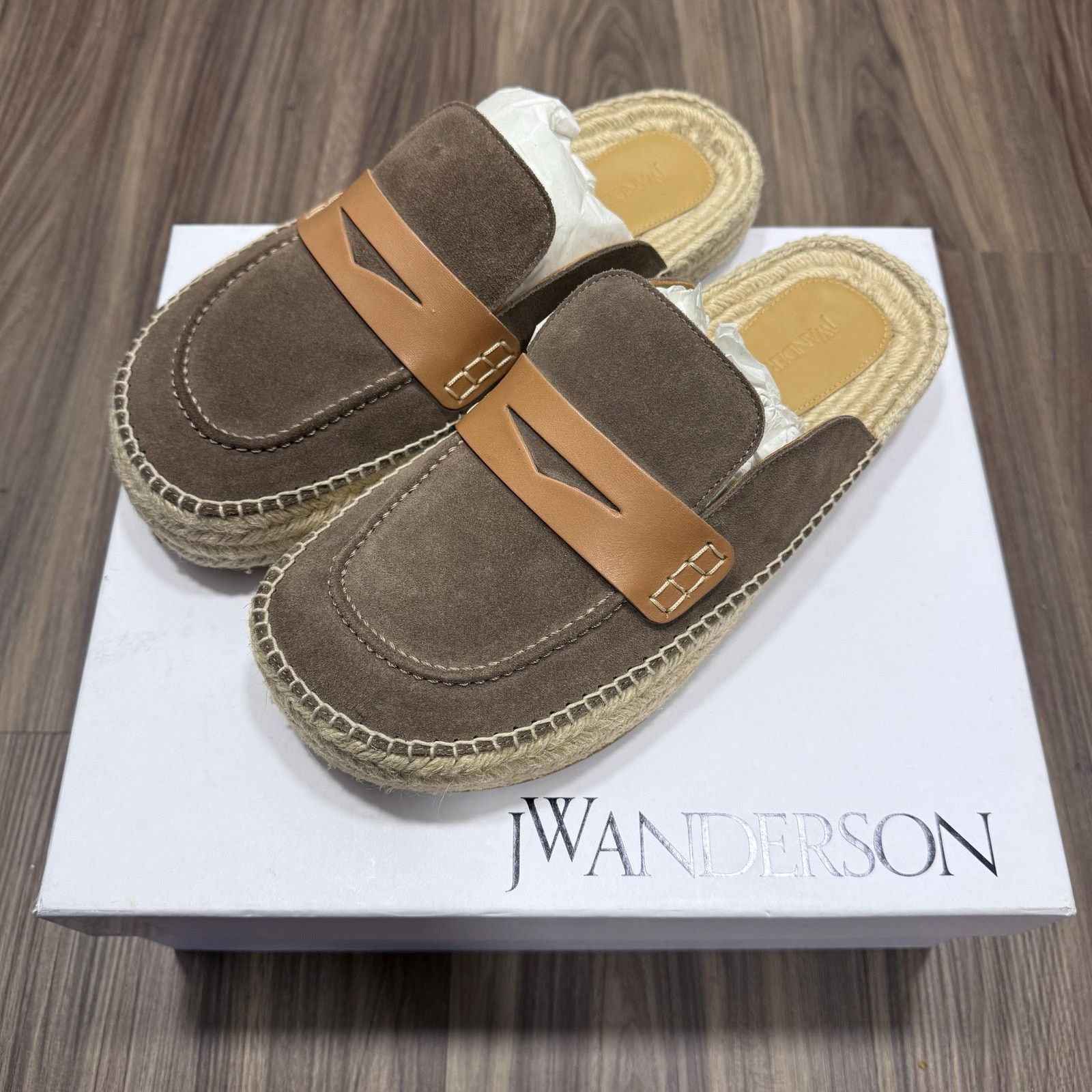 JW Anderson NIB JW Anderson Taupe Loafer Mule Espadrilles | US 43 UNISEX Size US 10 / EU 43 - 1 Thumbnail