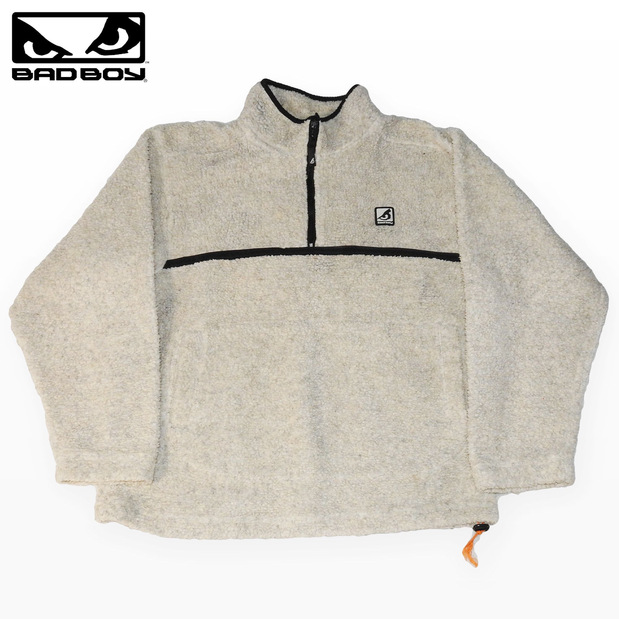 Other Bad Boy Cream Furry Fleece Quarter Zip 2000s Size US L / EU 52-54 / 3 - 1 Thumbnail