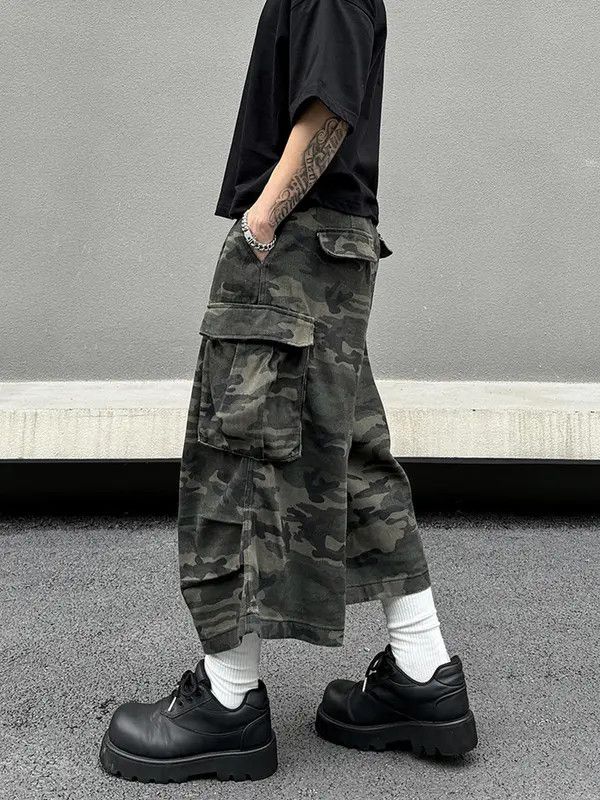 VIBE Baggy Camouflage Cargo Shorts Size US 30 / EU 46 - 8 Thumbnail