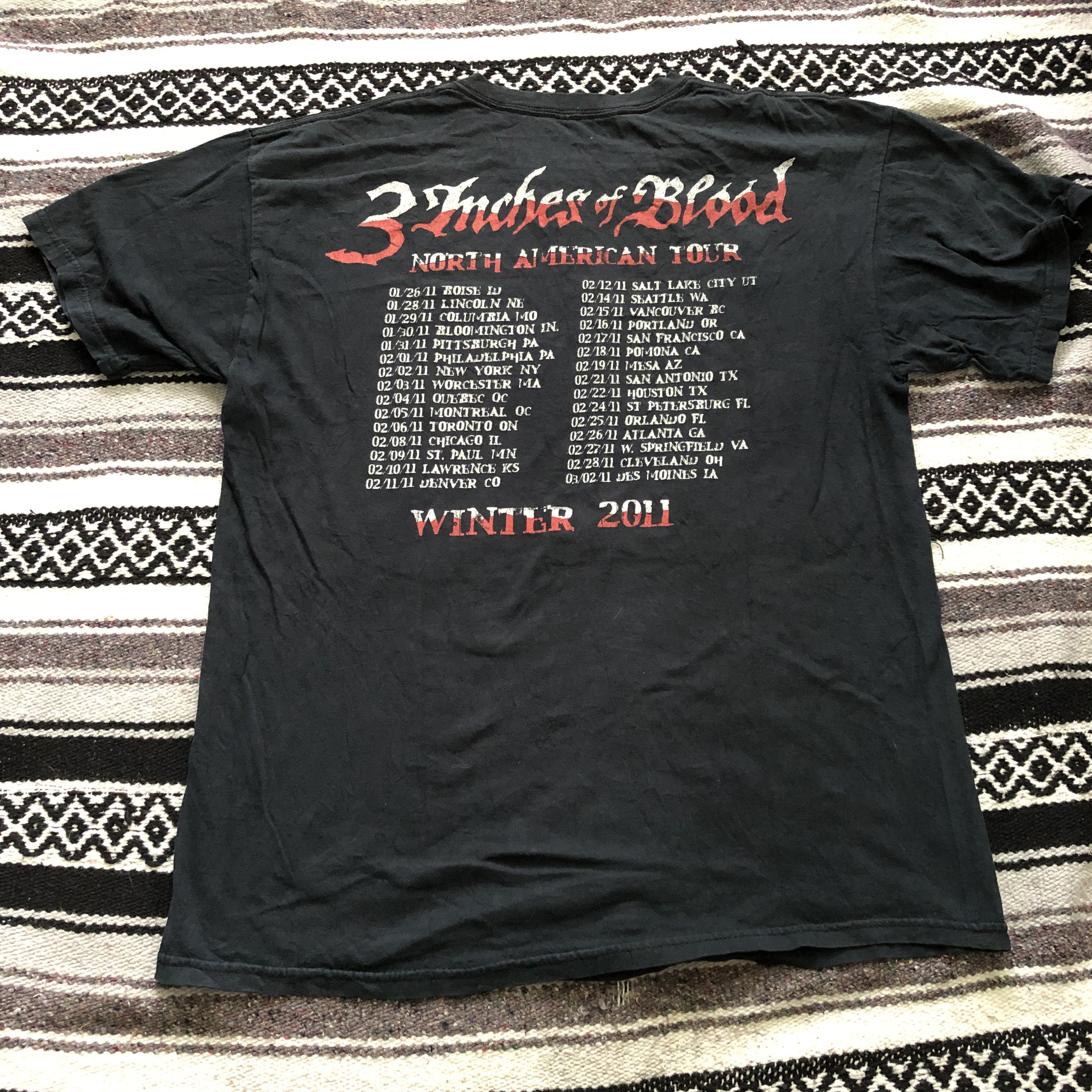 Band Tees Vintage 2011 3 Inches of Blood tour American y2k band shirt Size US L / EU 52-54 / 3 - 2 Thumbnail
