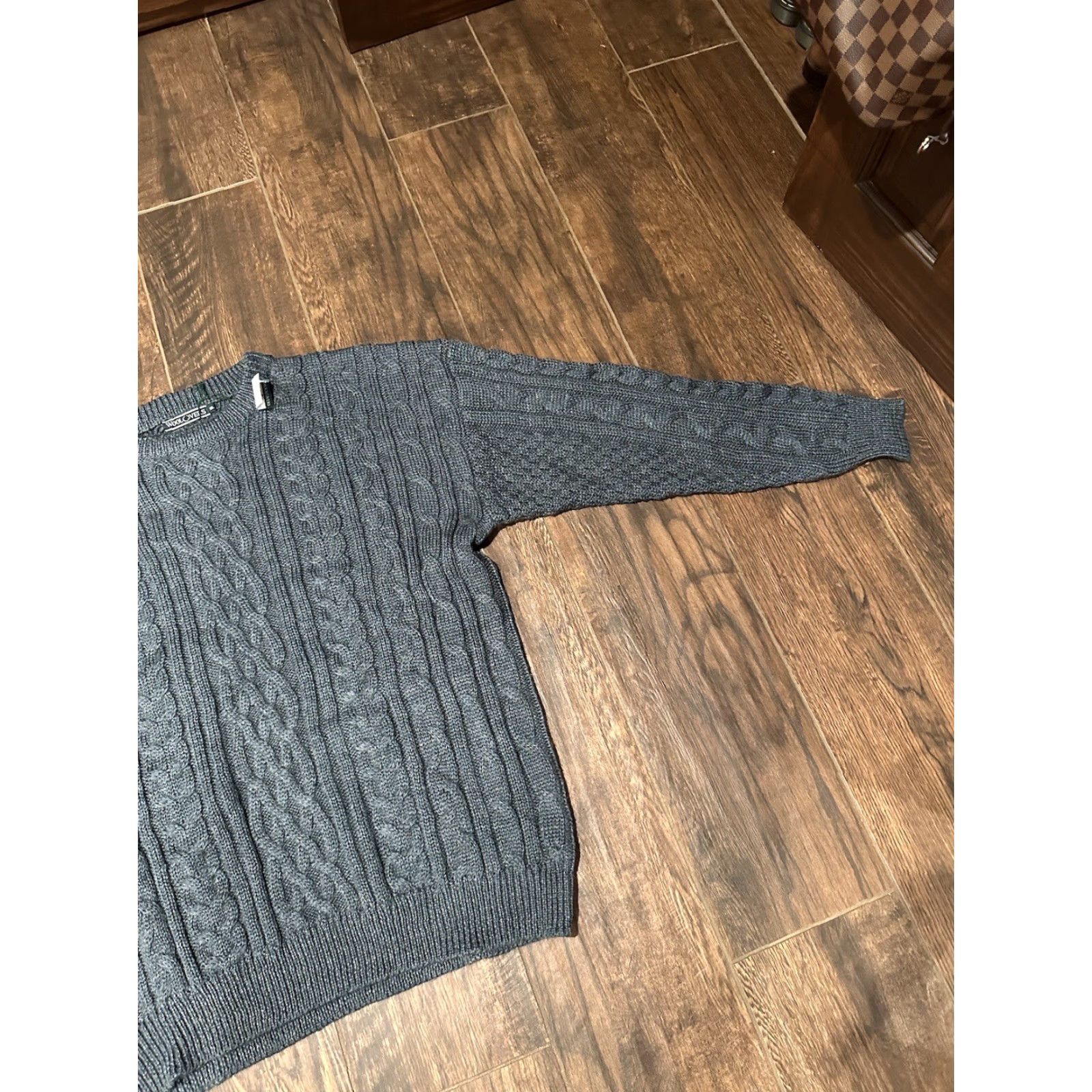 Vintage Woolovers Jumper Knit Pullover Cable Knit Aran 2XL Mens Green Wool NWT Size US XXL / EU 58 / 5 - 2 Thumbnail