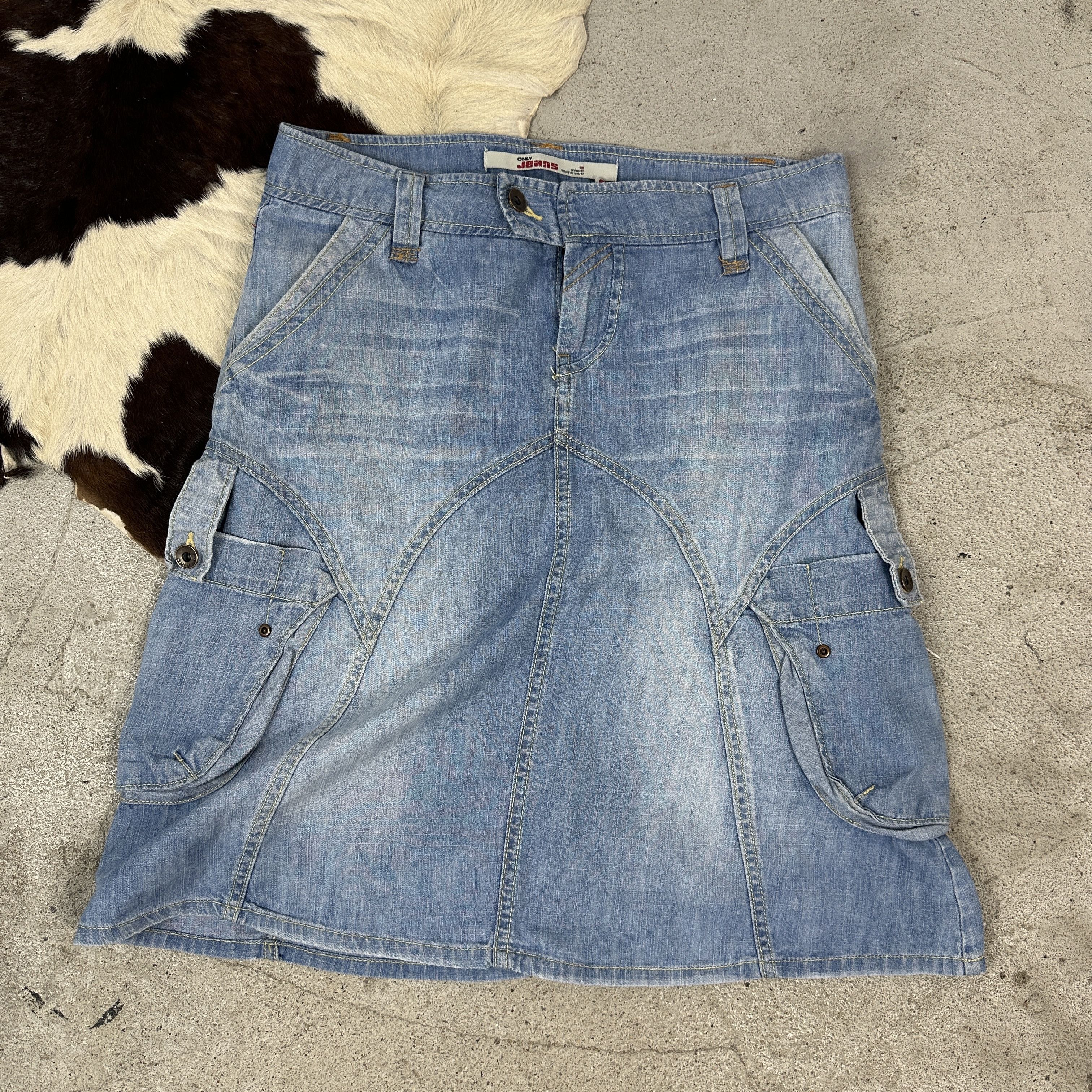 Vintage Vintage Casual Streetwear Cargo Y2K Denim Skirt Size 28" / US 6 / IT 42 - 2 Thumbnail