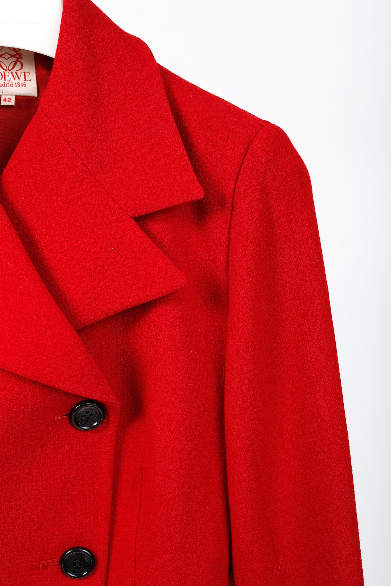 Loewe Loewe Red Crepe Double-Breasted Cropped Blazer Size M / US 6-8 / IT 42-44 - 5 Thumbnail