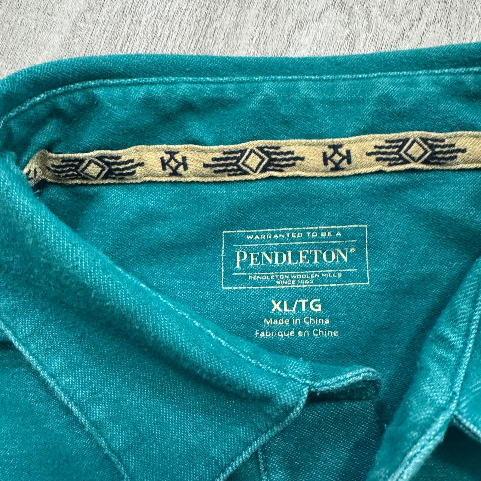Pendleton Pendleton Polo Shirt Men's Extra Large XL Teal Solid Size US XL / EU 56 / 4 - 5 Thumbnail