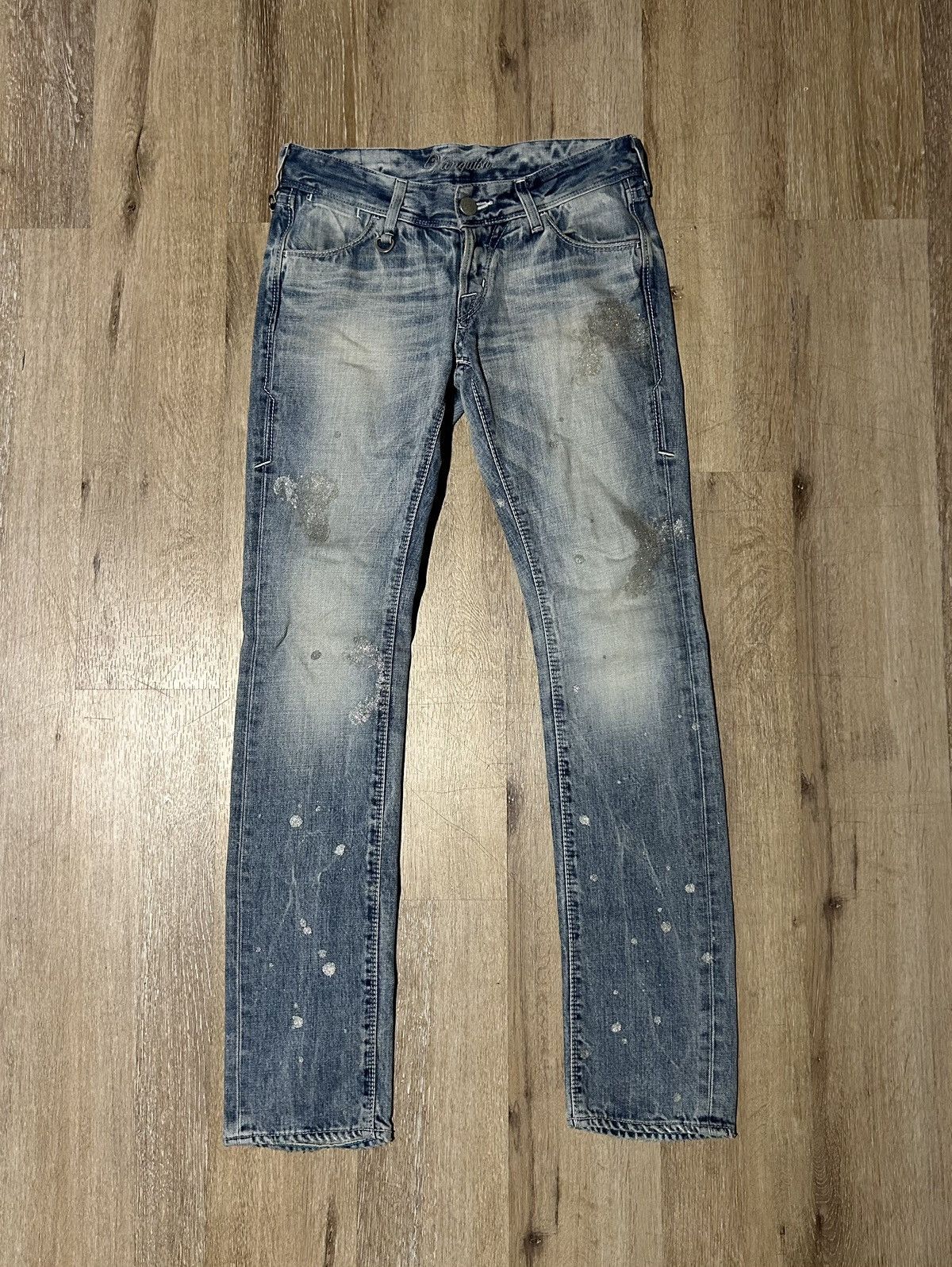 Vanquish Japanese Brand Vanquish Gold Glitter Splatter Skinny Jeans Size US 30 / EU 46 - 1 Thumbnail