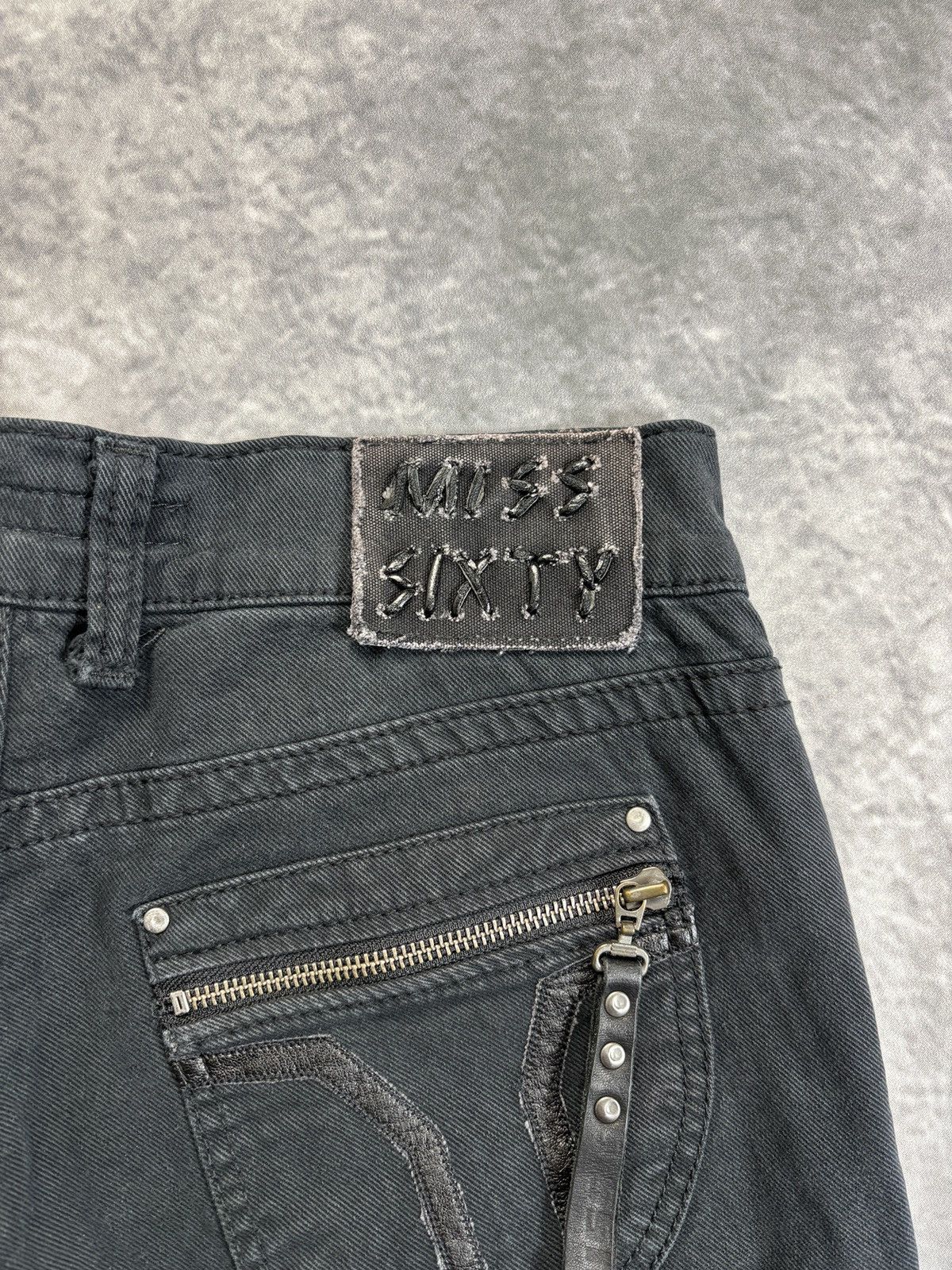 Vintage Miss Sixty Jeans Y2K Black Denim Lace Pants 2000s 90