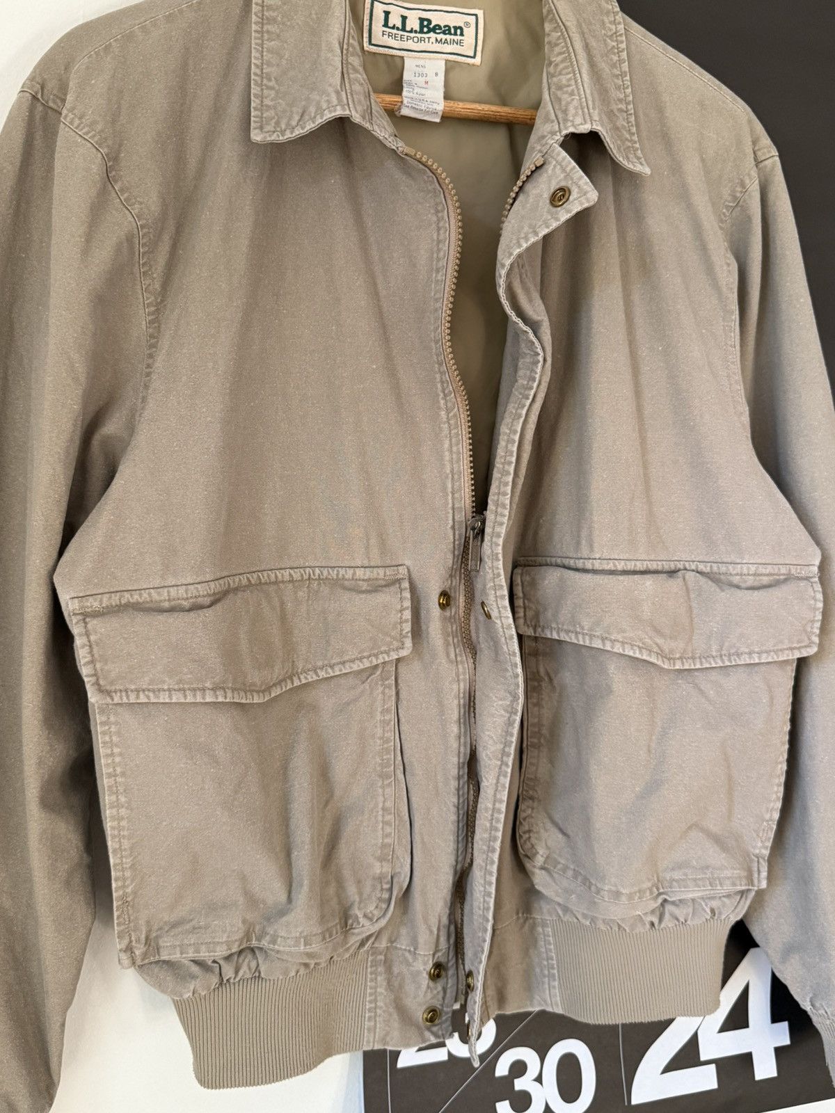 L.L. Bean × Vintage 80s Vintage Field Bomber Jacket Sage Khaki Cotton/Nylon USA Size US M / EU 48-50 / 2 - 5 Thumbnail